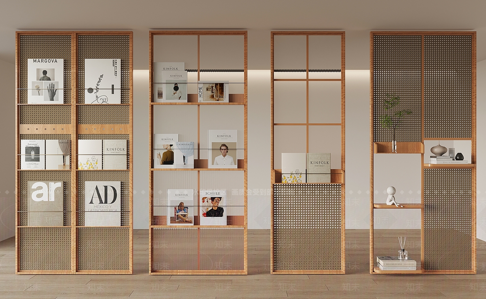 现代书架隔断SU模型下载【ID:1157692512】