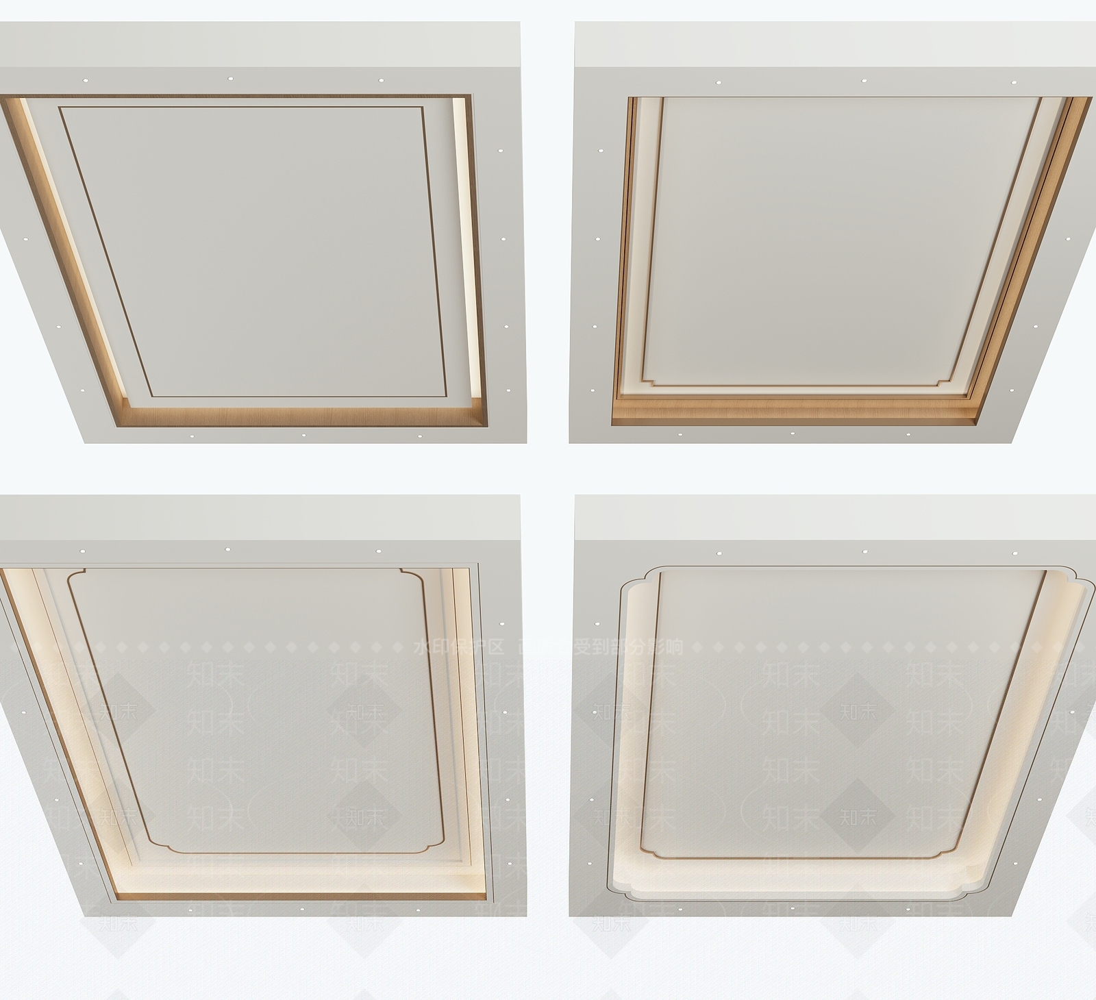 新中式天花吊顶SU模型下载【ID:1157694123】