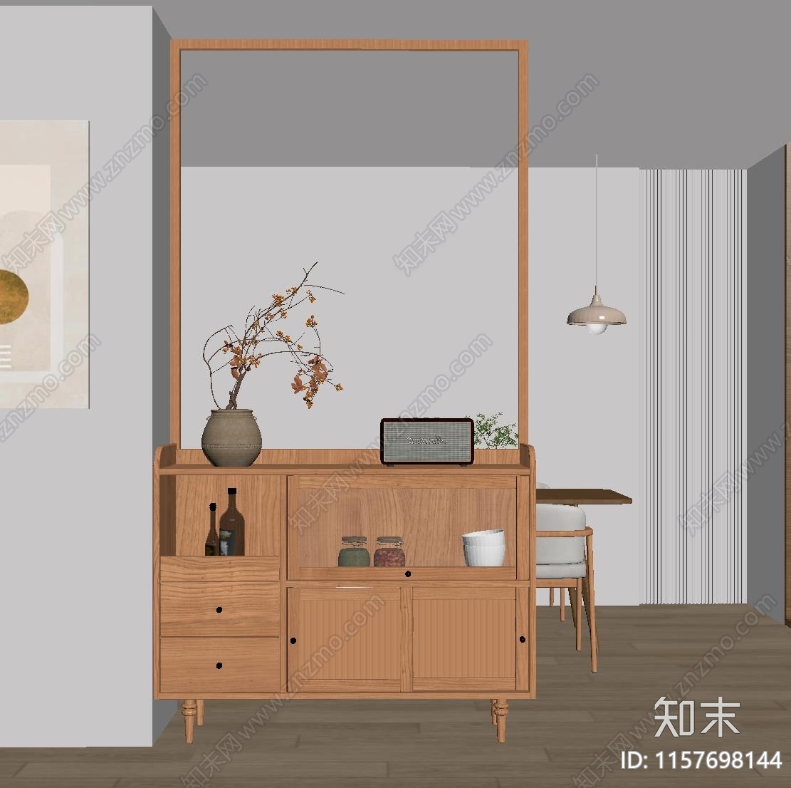 北欧餐边柜SU模型下载【ID:1157698144】