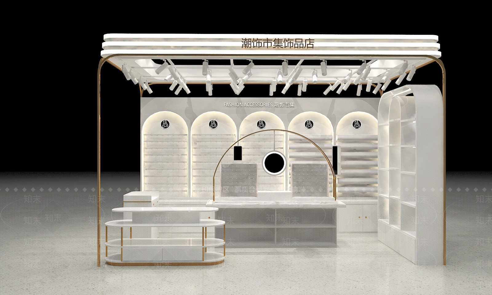 现代轻奢潮流饰品店3D模型下载【ID:1157700924】