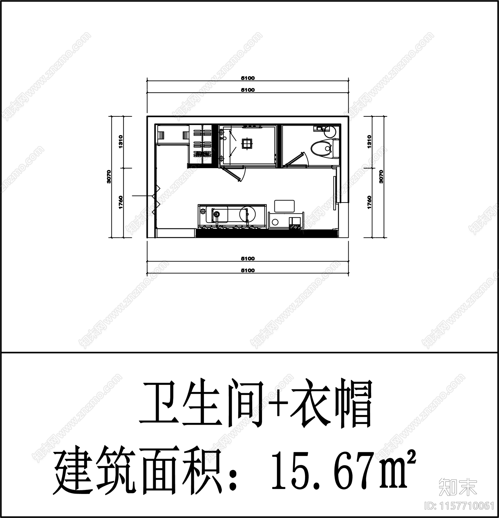 40个卫生间布局方案施工图下载【ID:1157710061】