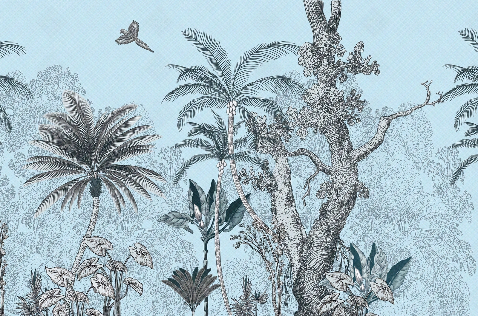 热带雨林树叶风景装饰画壁纸壁画墙布贴图下载【ID:1157717519】