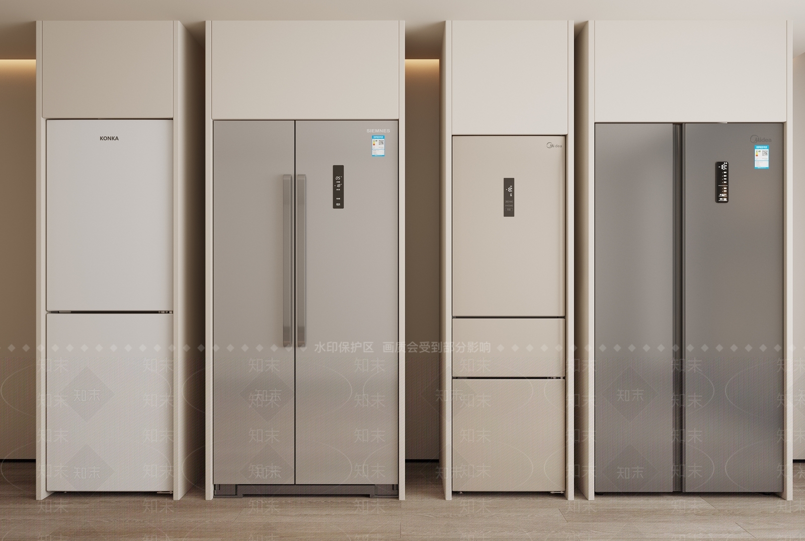 现代冰箱冰柜3D模型下载【ID:1157720704】