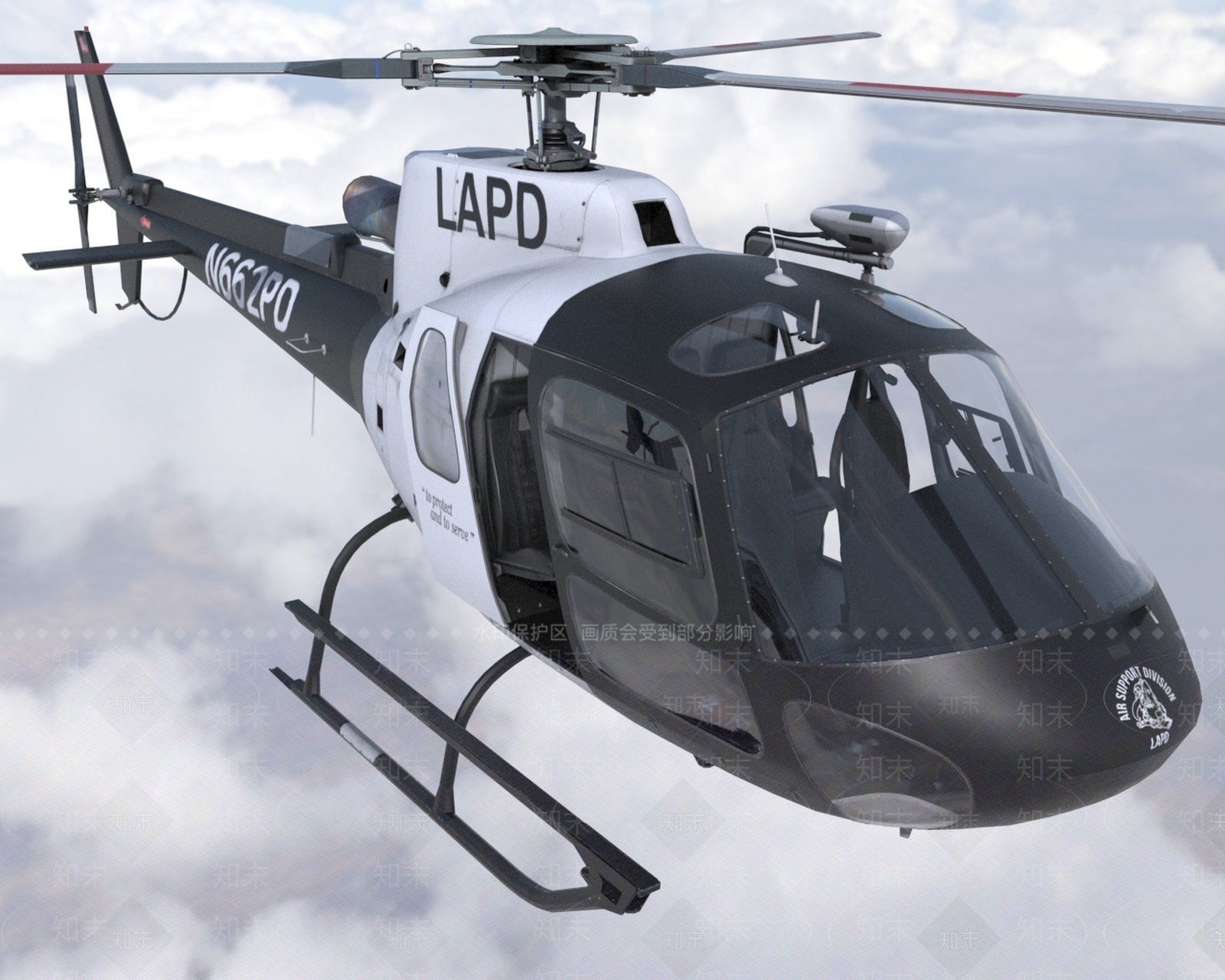 欧洲直升机AS350包含2套涂装3D模型下载【ID:1157719725】