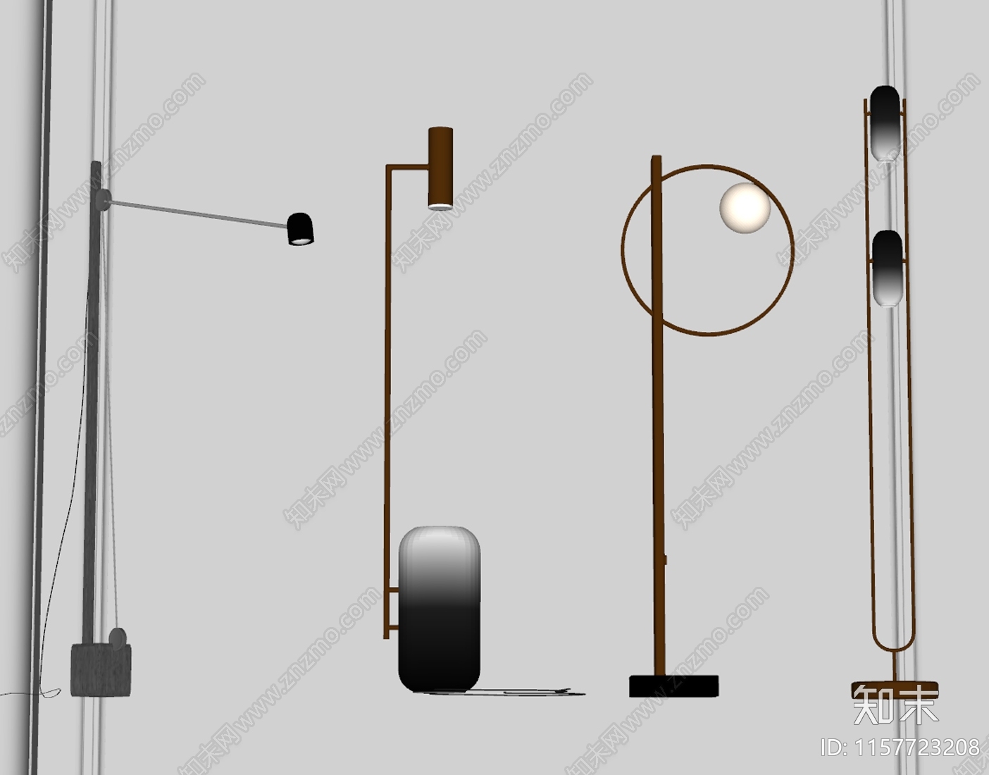 现代落地灯组合SU模型下载【ID:1157723208】