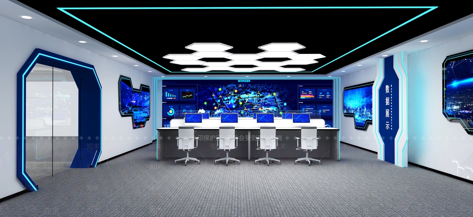 现代智慧展厅3D模型下载【ID:1157726355】