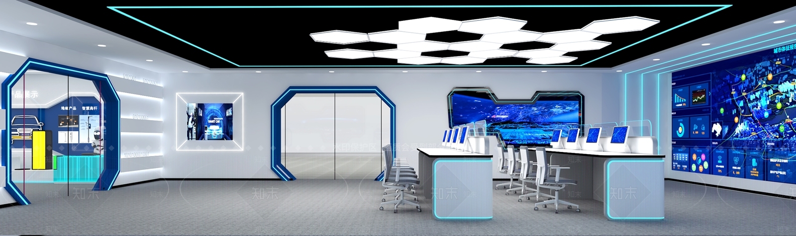 现代智慧展厅3D模型下载【ID:1157726355】