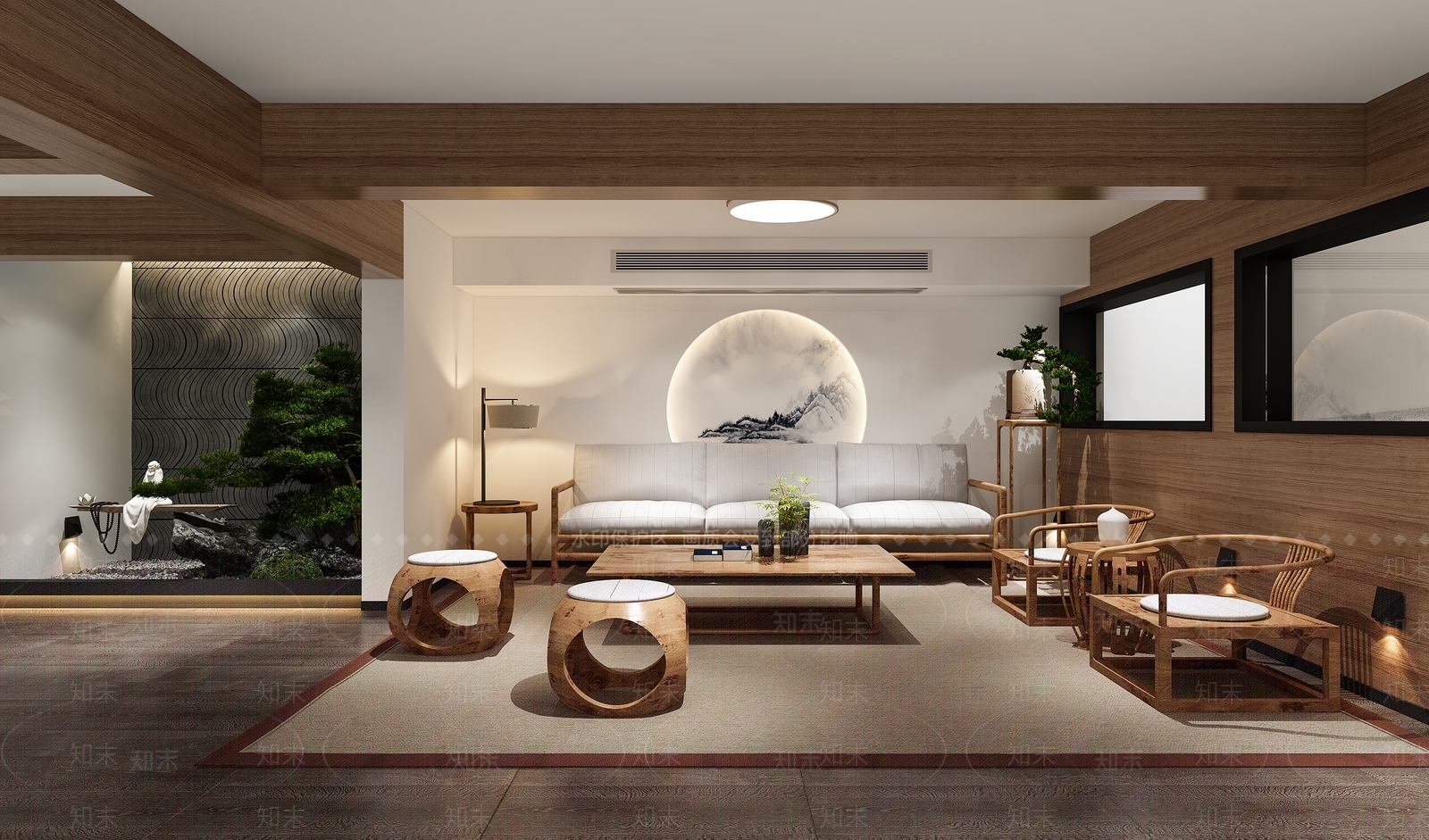 新中式禅意客厅3D模型下载【ID:1157727169】