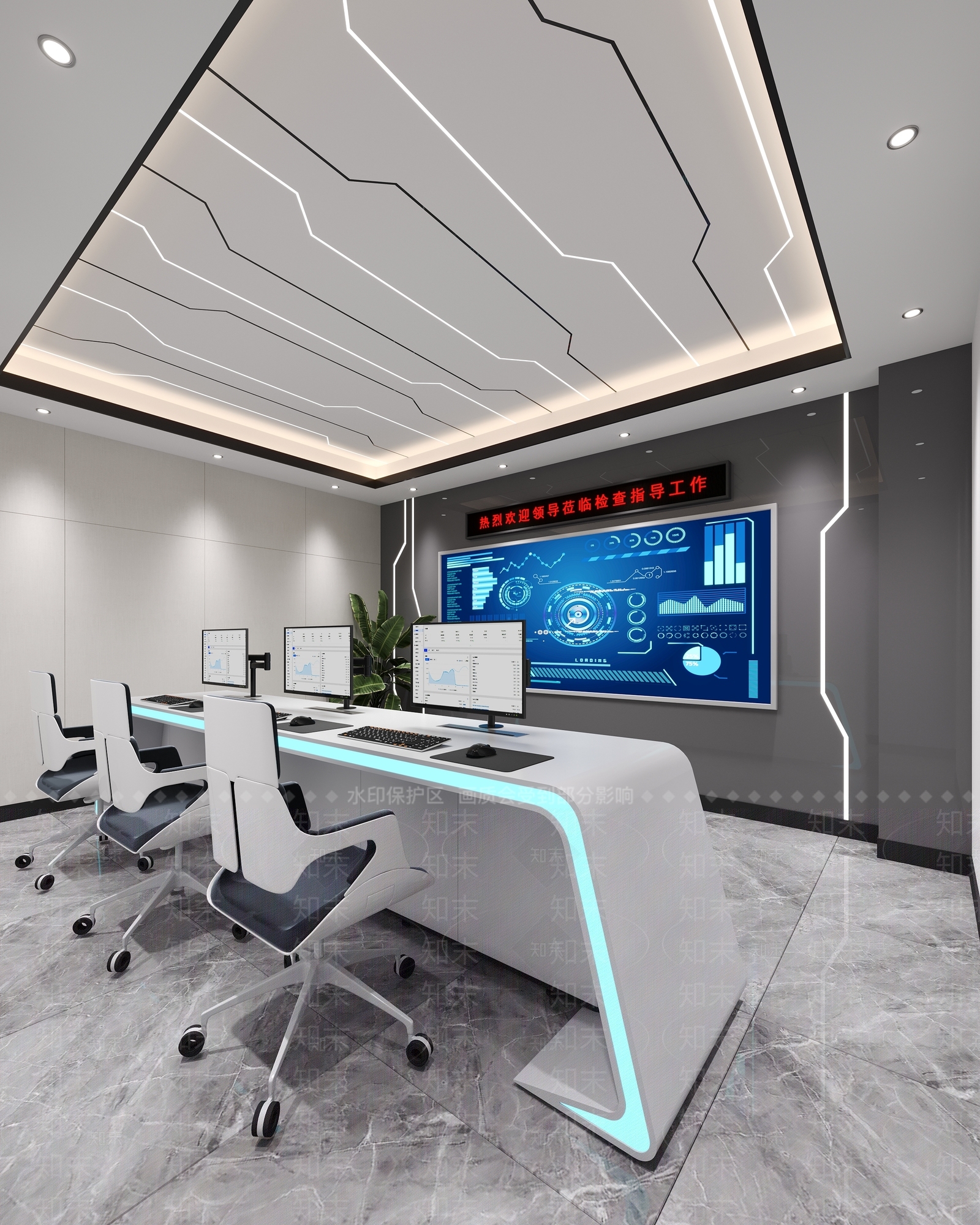 现代指挥中心3D模型下载【ID:1214393804】