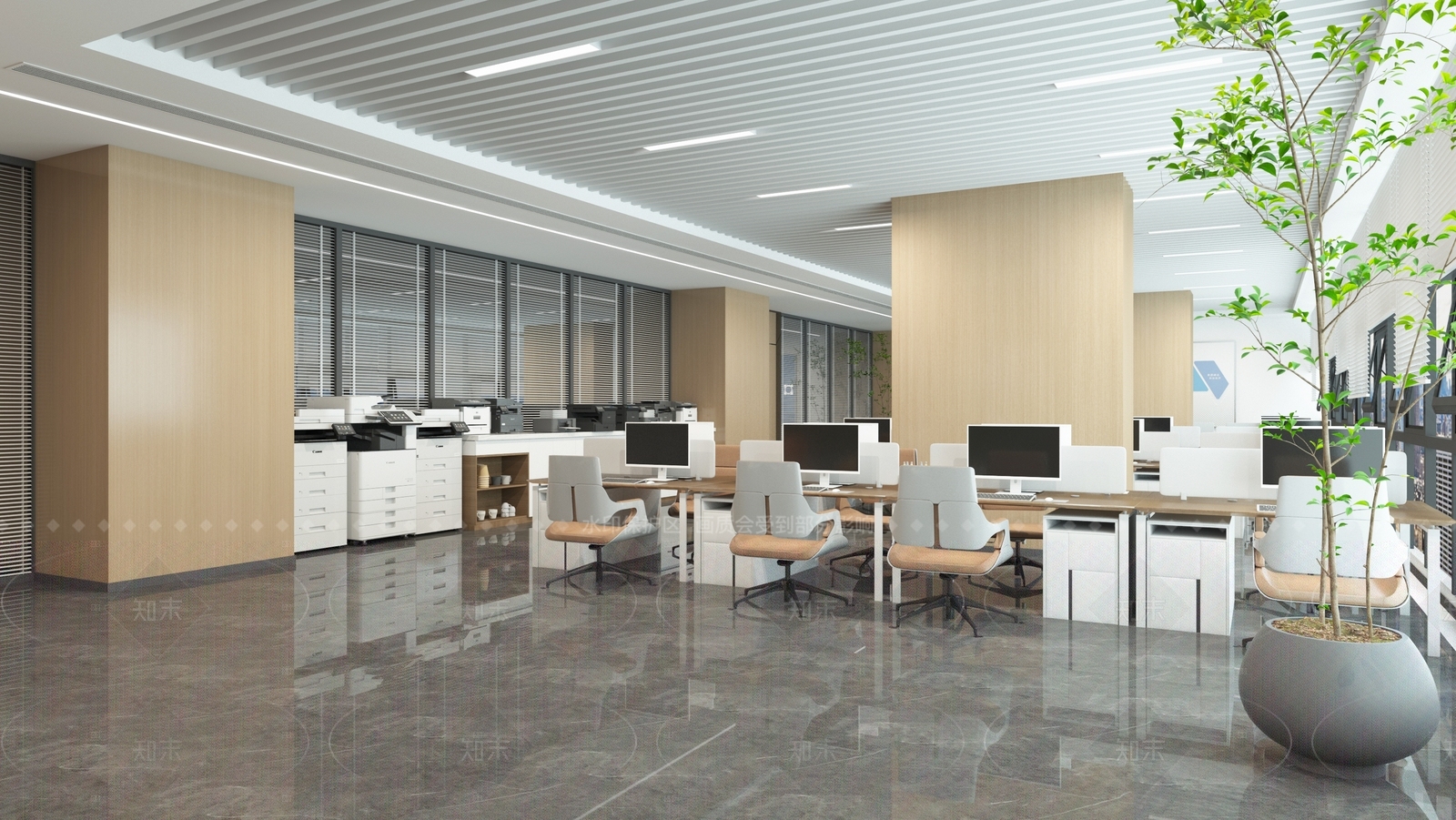现代公共办公区3D模型下载【ID:1157728790】