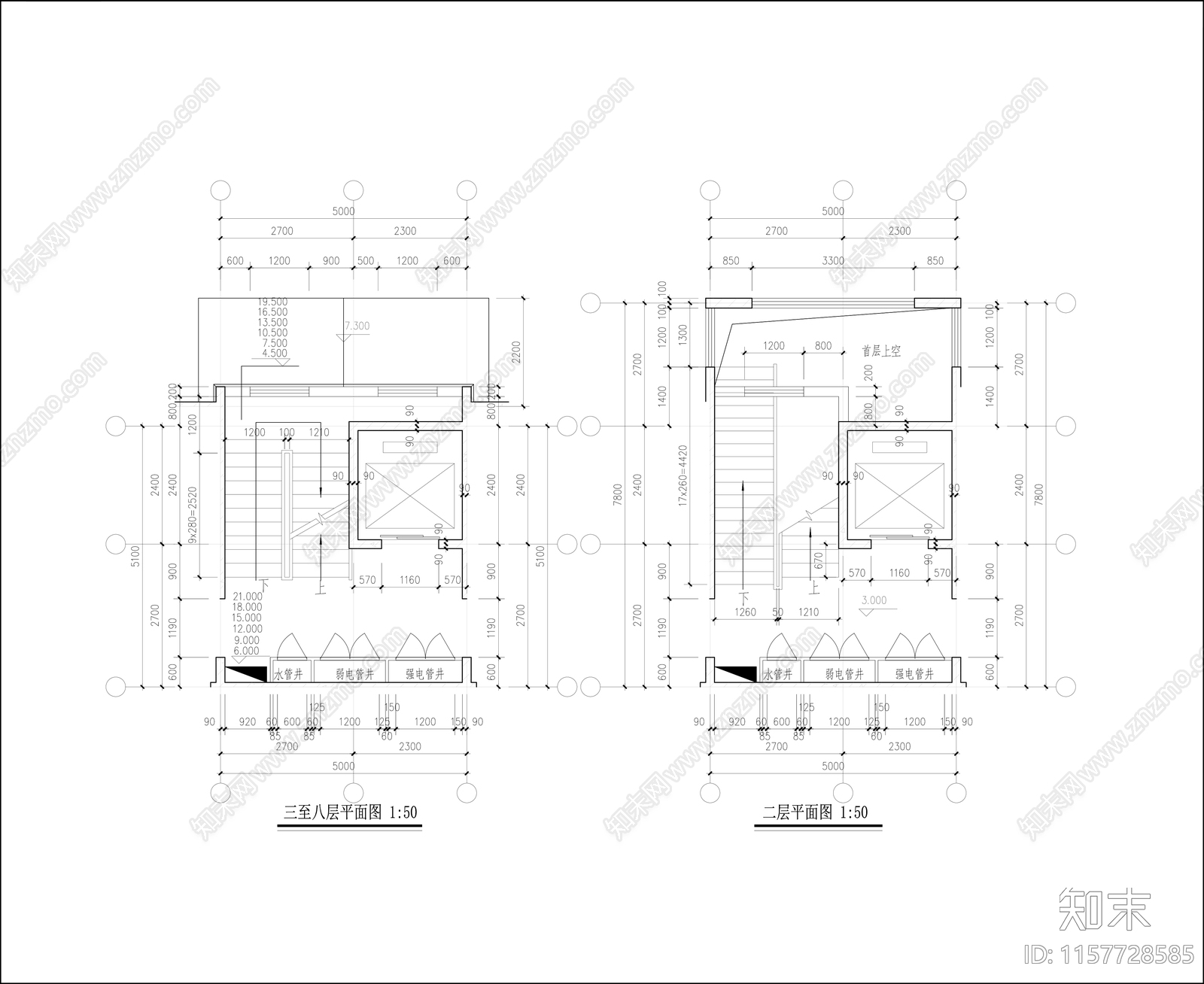 住宅楼电梯详图施工图下载【ID:1157728585】