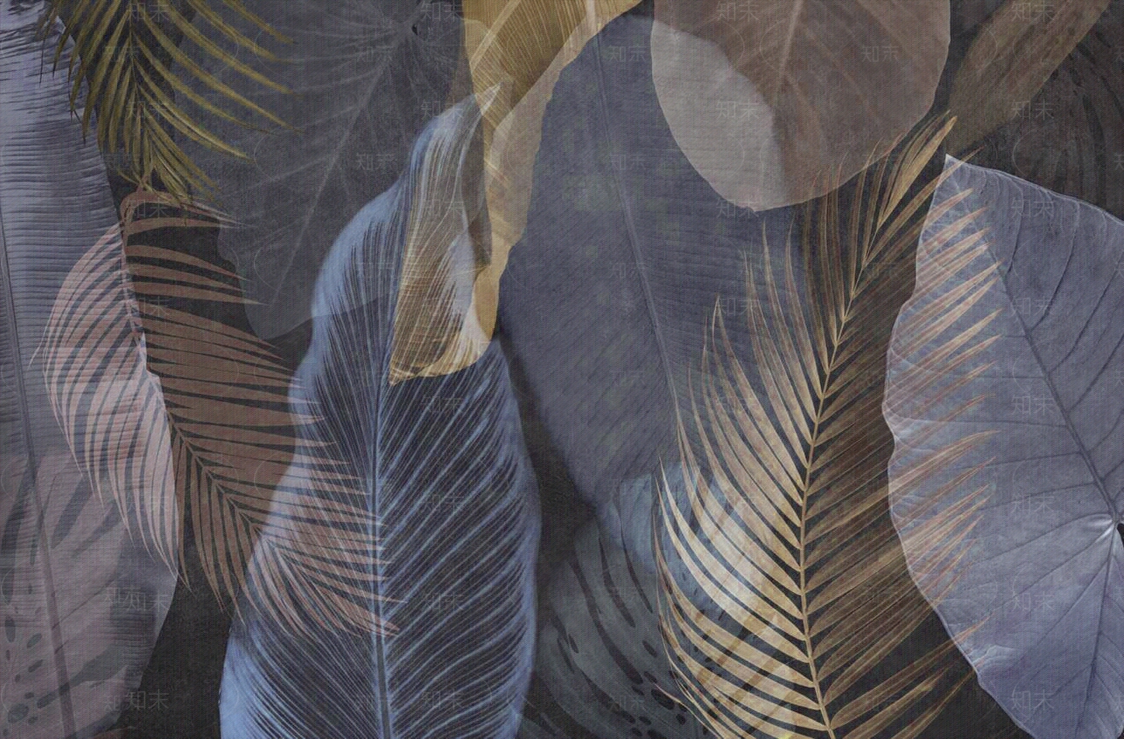 热带雨林树叶装饰画壁纸壁画墙布地毯贴图下载【ID:1157729788】