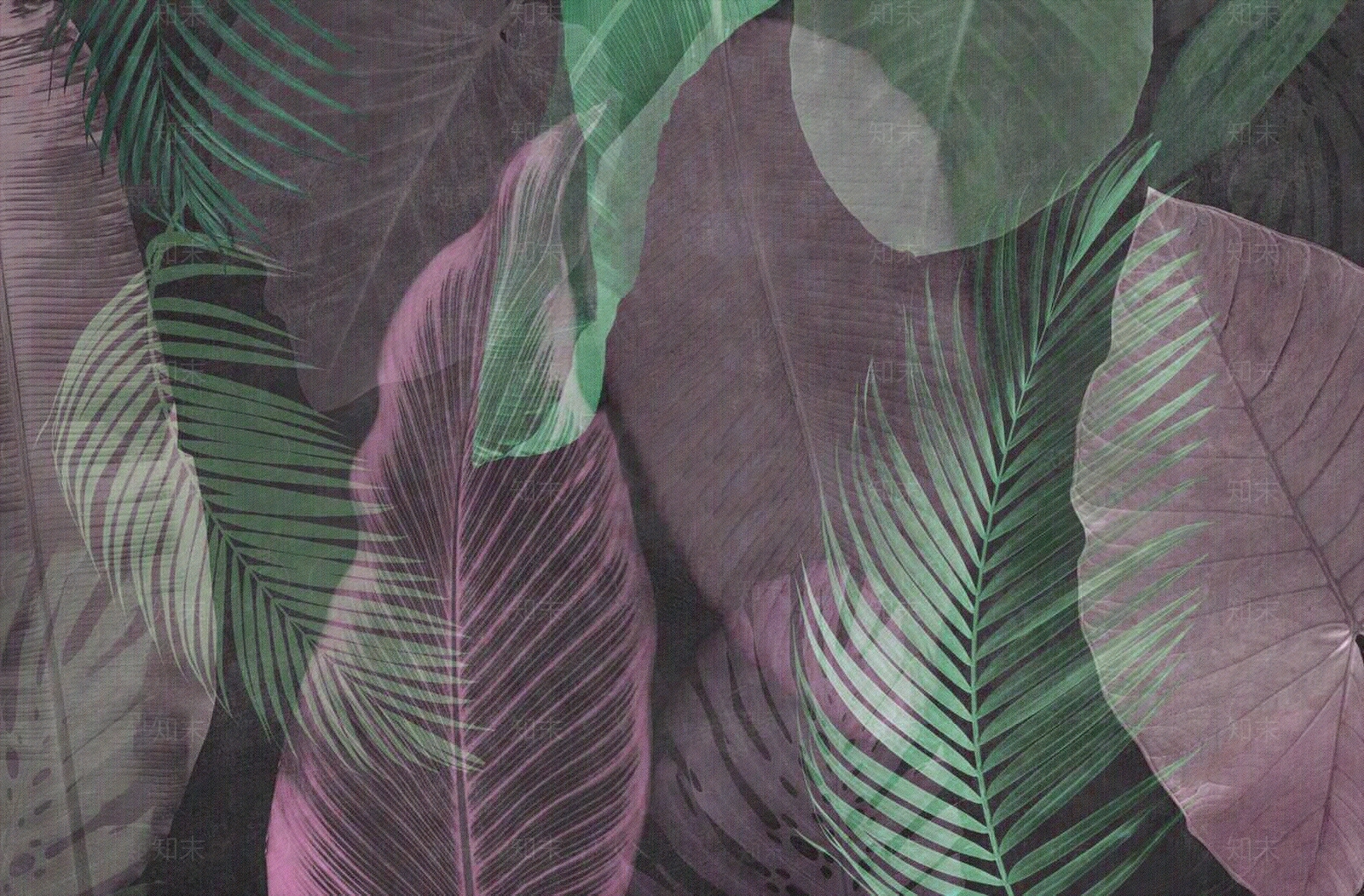 热带雨林树叶装饰画壁纸壁画墙布地毯贴图下载【ID:1157729817】