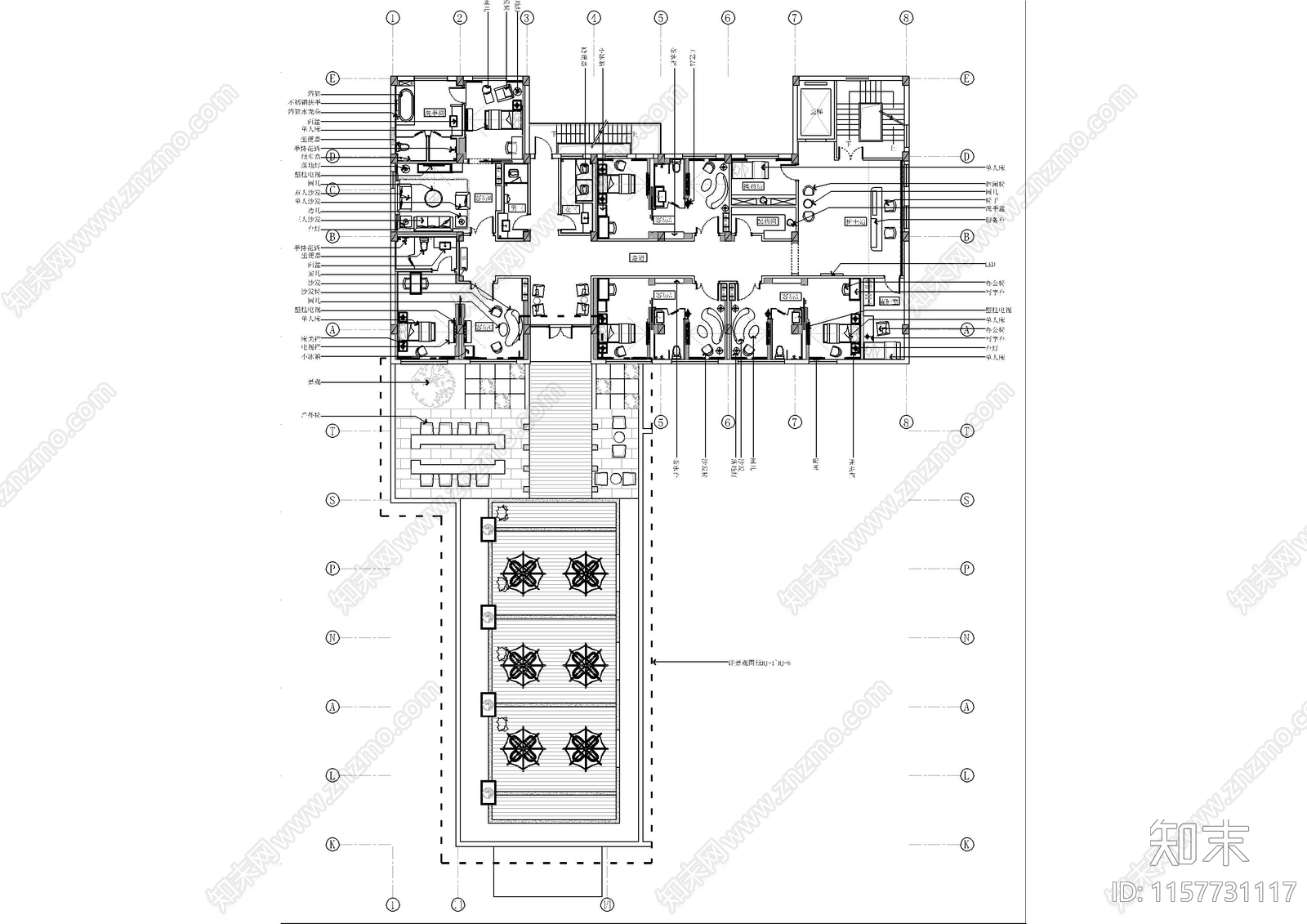 美容医院客房cad施工图下载【ID:1157731117】