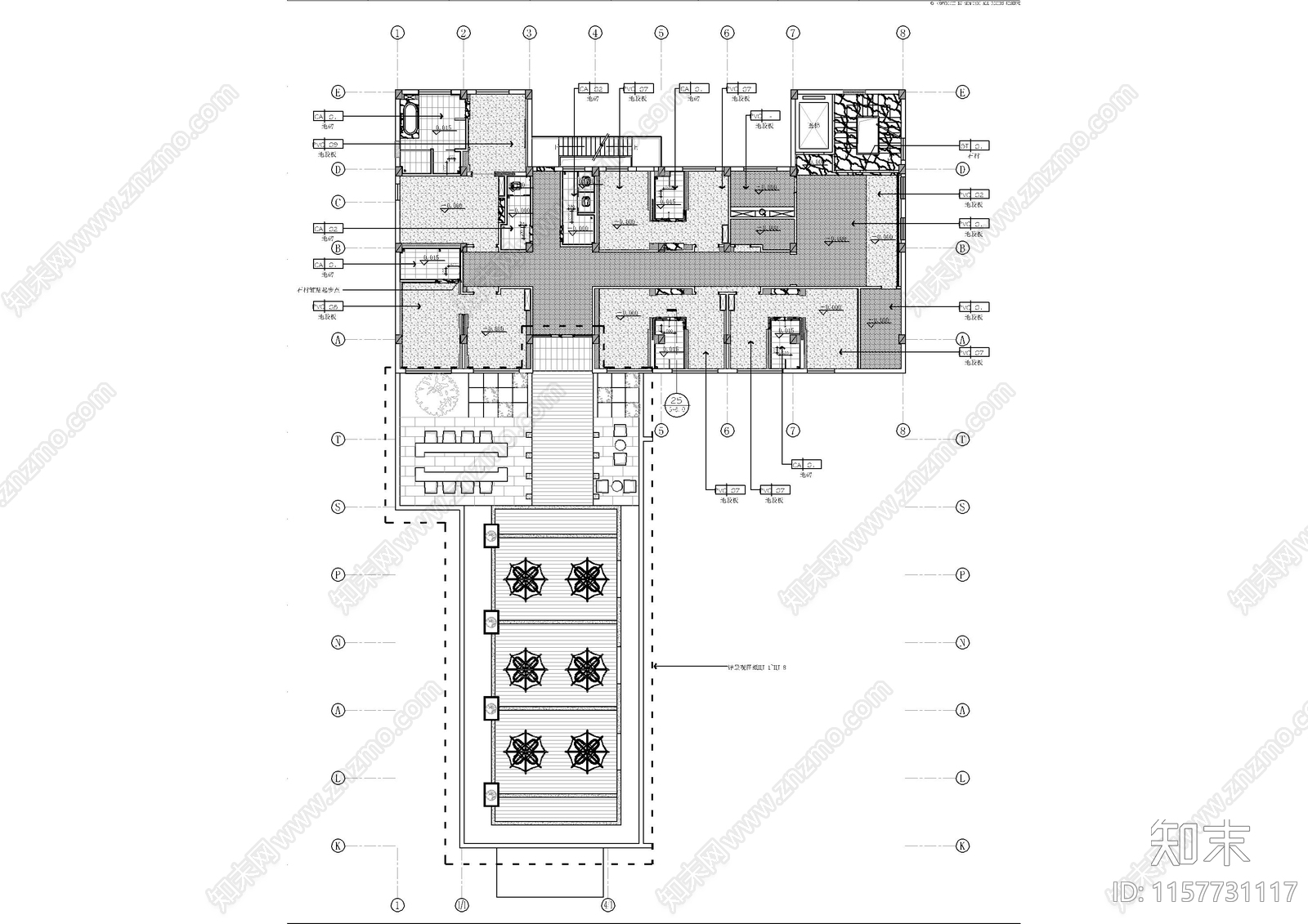 美容医院客房cad施工图下载【ID:1157731117】