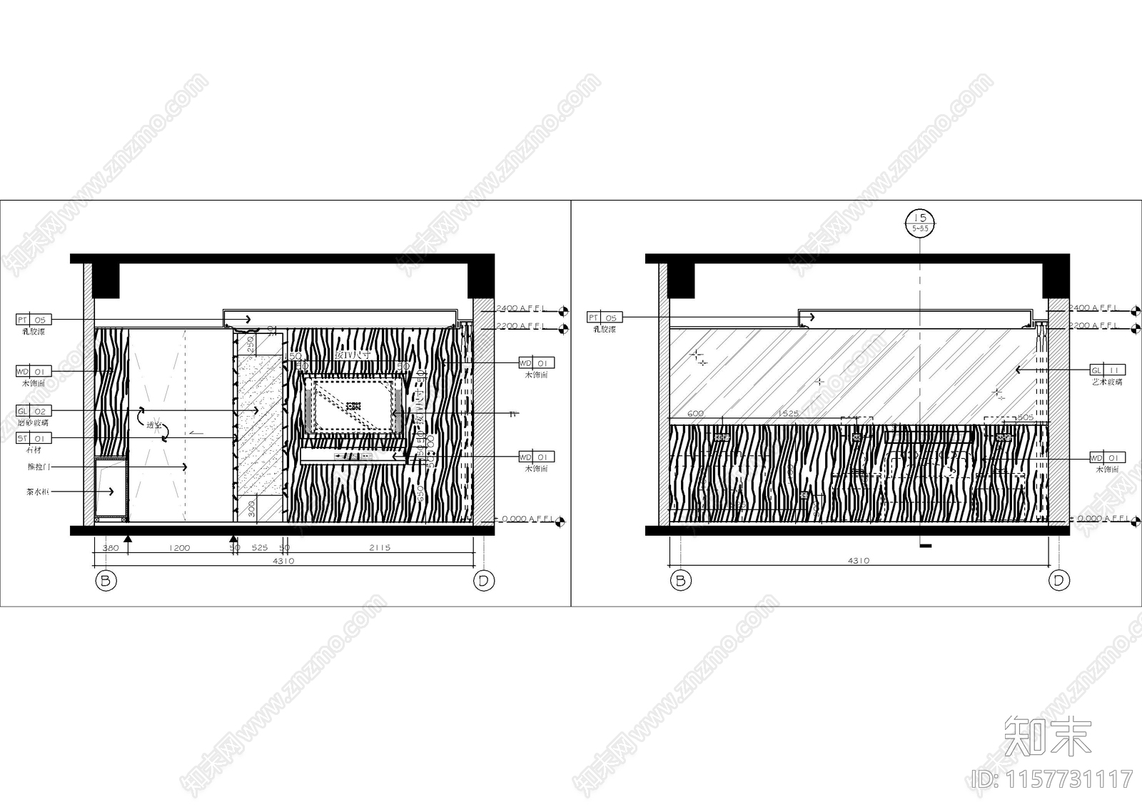 美容医院客房cad施工图下载【ID:1157731117】