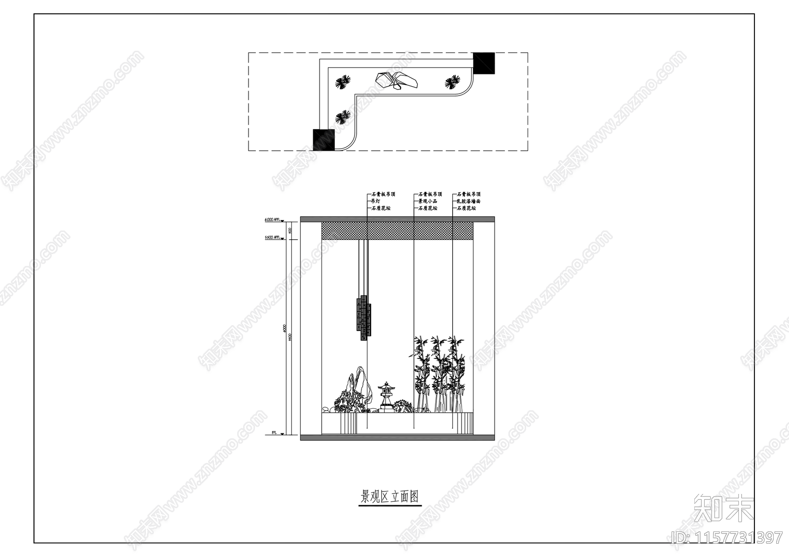 酒店大堂cad施工图下载【ID:1157731397】