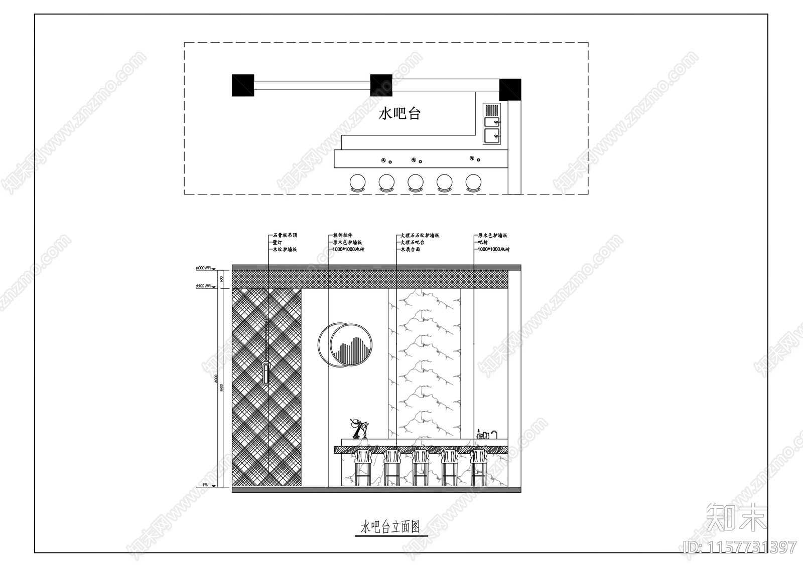 酒店大堂cad施工图下载【ID:1157731397】