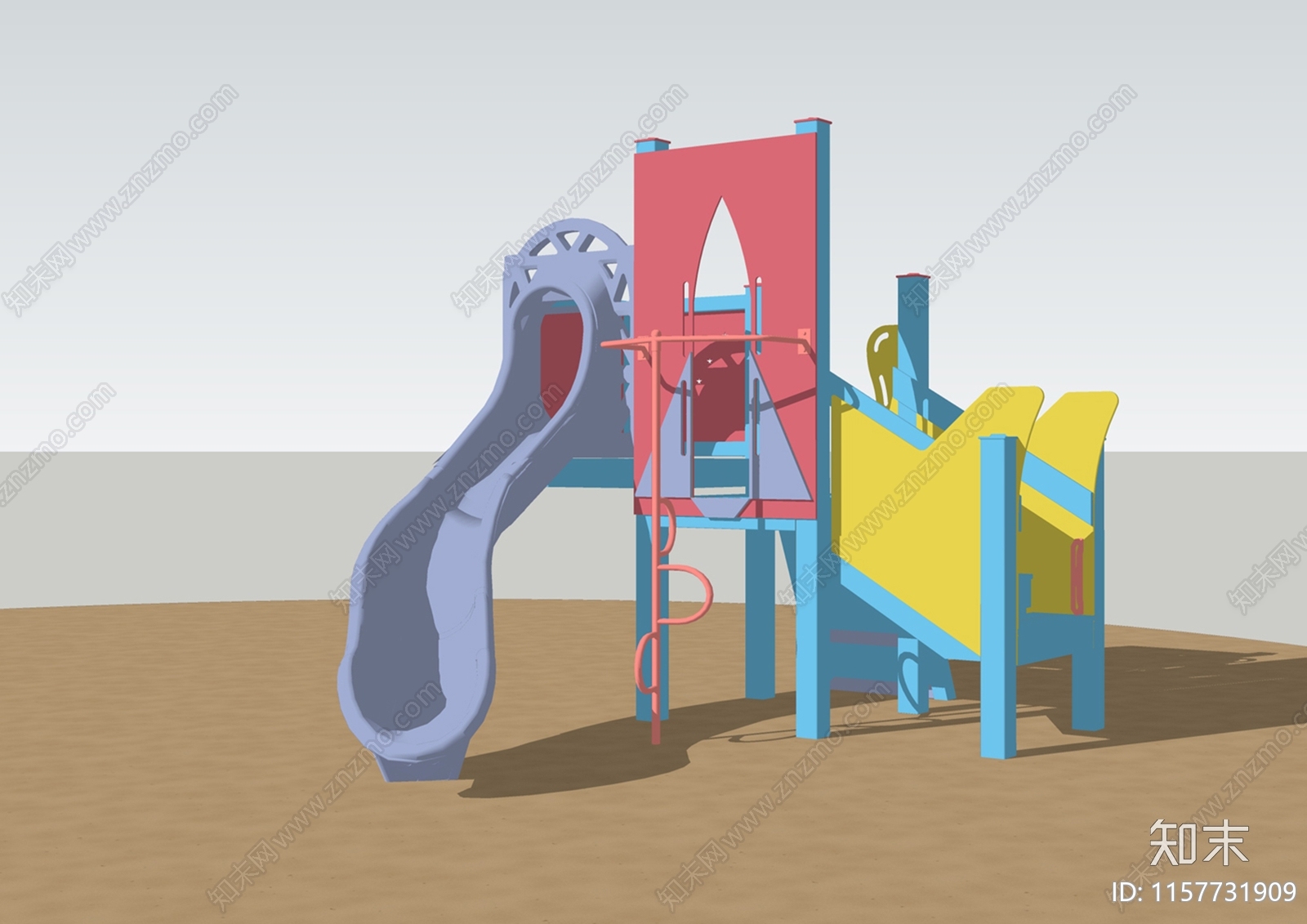 儿童滑梯SU模型下载【ID:1157731909】