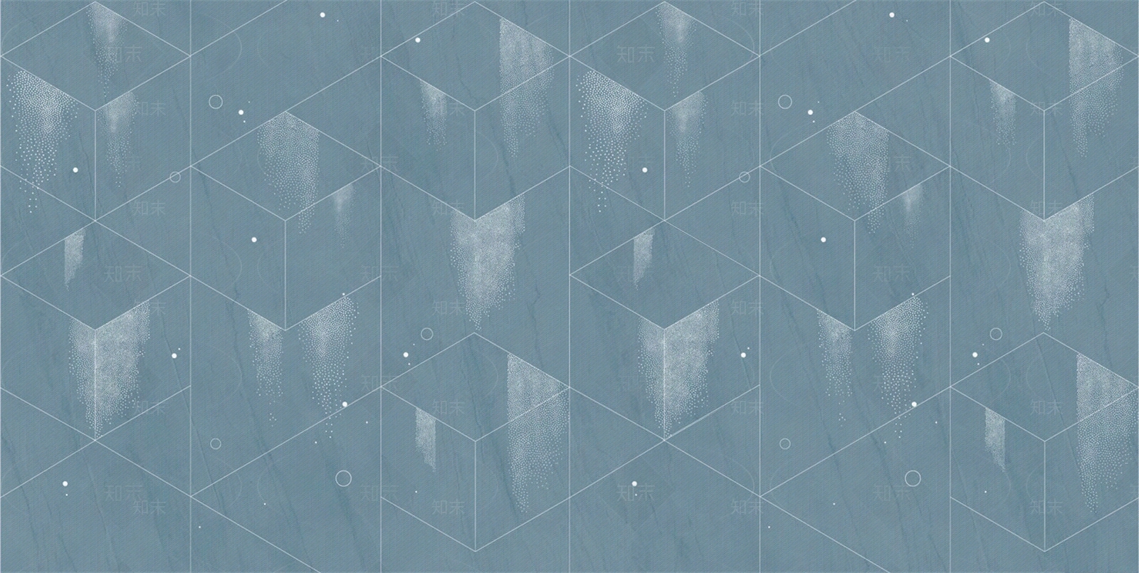 蓝灰色几何立体图案菱形分隔大理石纹壁纸壁画贴图下载【ID:1157732073】