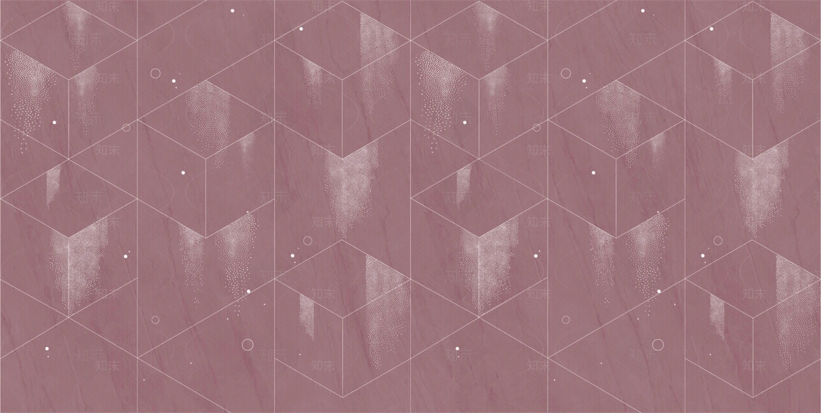 红色几何立体图案菱形分隔大理石纹壁纸壁画贴图下载【ID:1157732361】