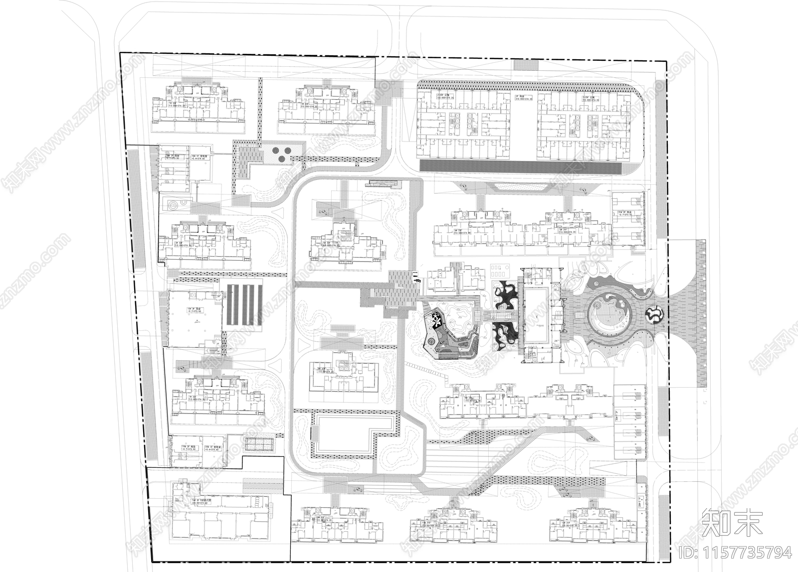 昶安府大区及示范区景观cad施工图下载【ID:1157735794】