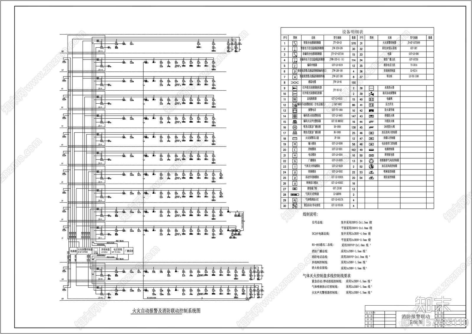 消防报警联动系统图施工图下载【ID:1157735110】