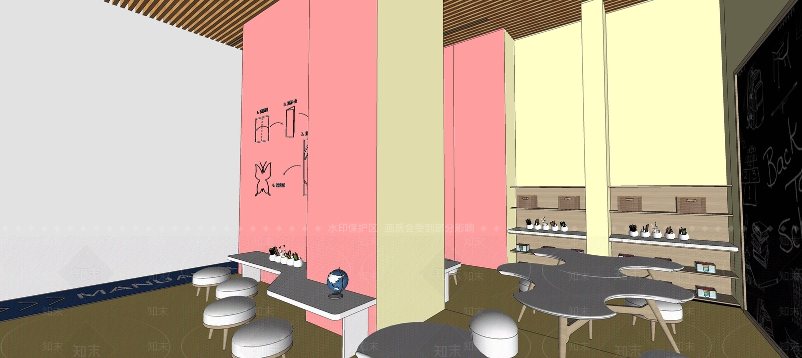 现代住宅区架空层SU模型下载【ID:1157736033】