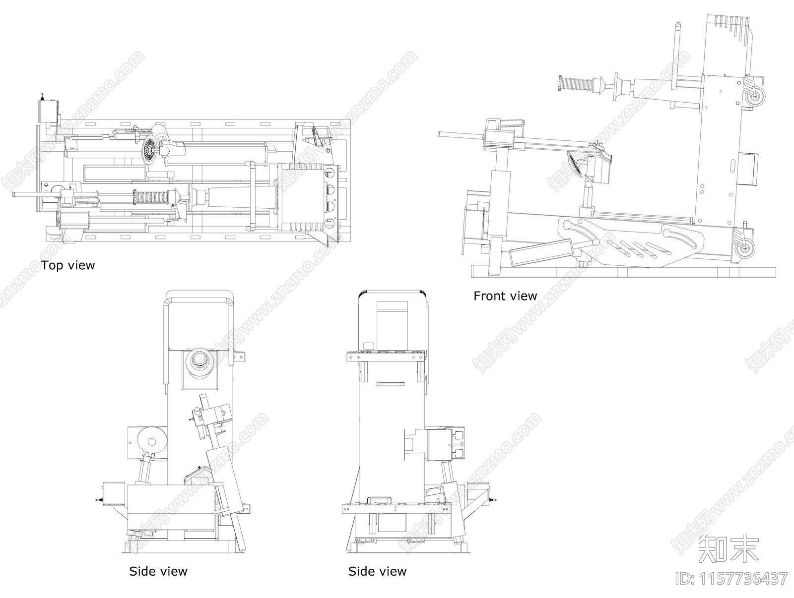 轮胎拆装机图库施工图下载【ID:1157736437】
