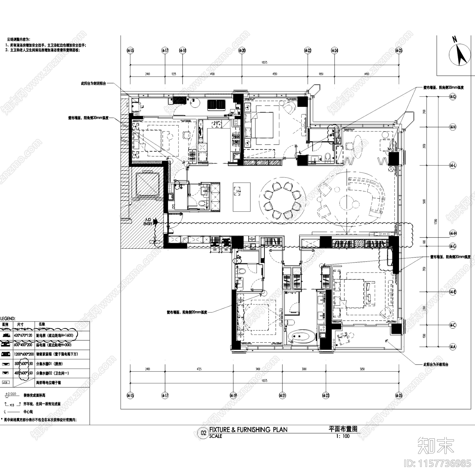 现代上海绿地小东门283户型样板房室内家装cad施工图下载【ID:1157736985】
