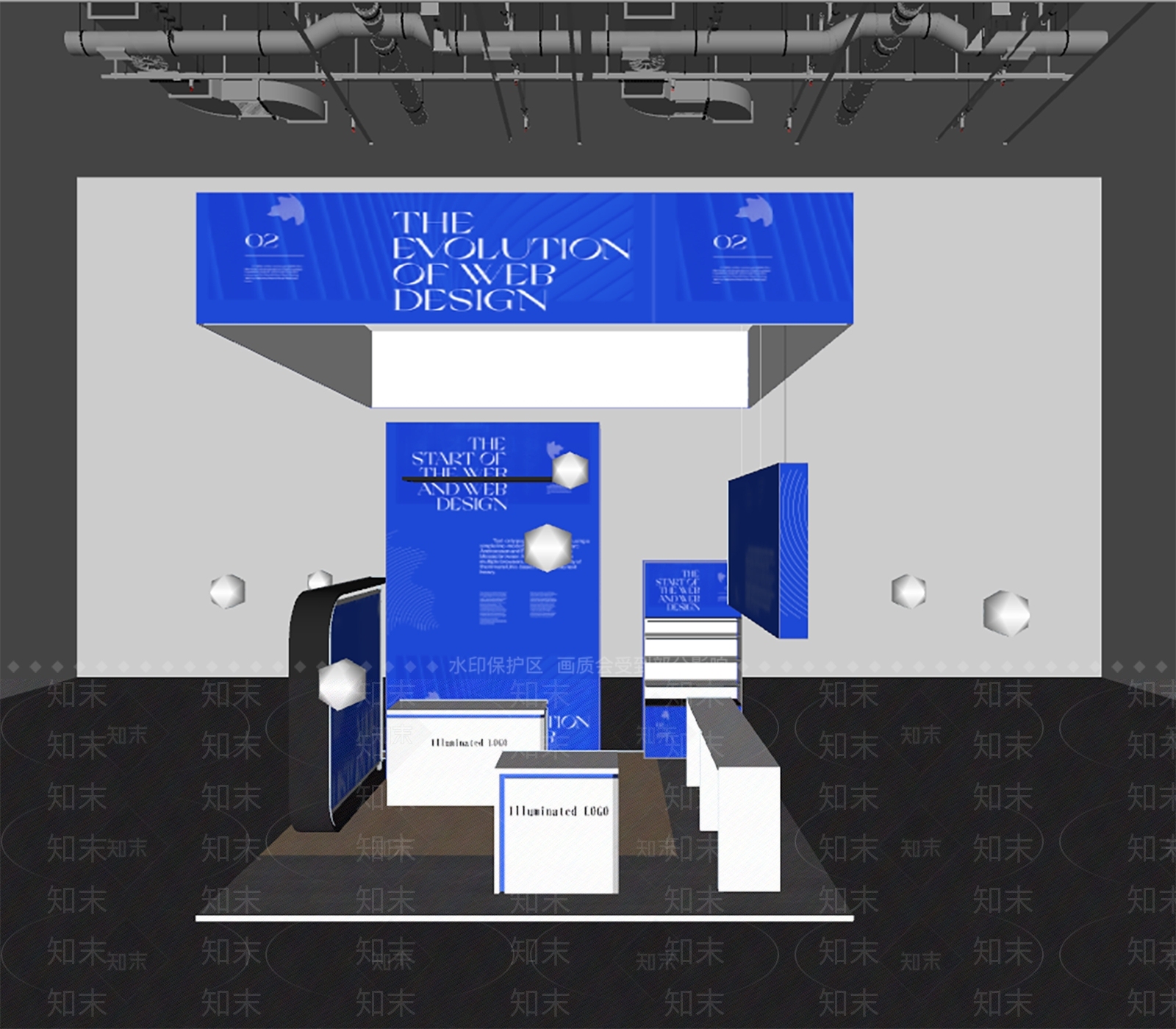 现代创意展台SU模型下载【ID:1157740499】
