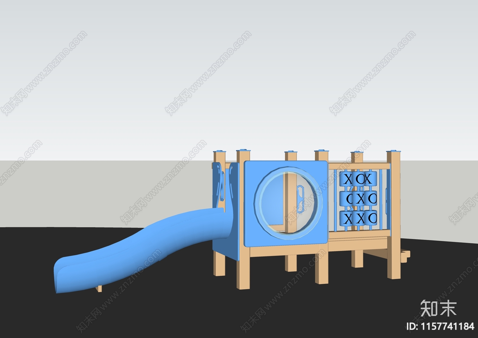 现代儿童滑梯SU模型下载【ID:1157741184】