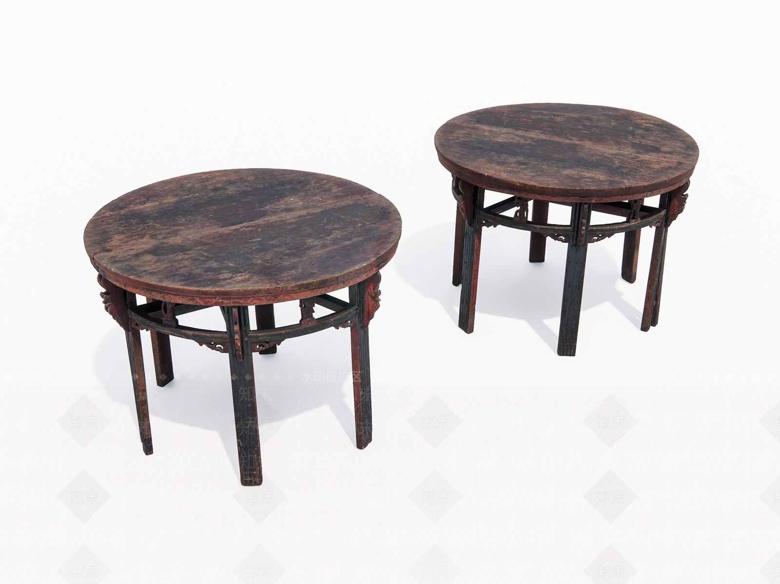 中式木制圆桌SU模型下载【ID:1157742082】