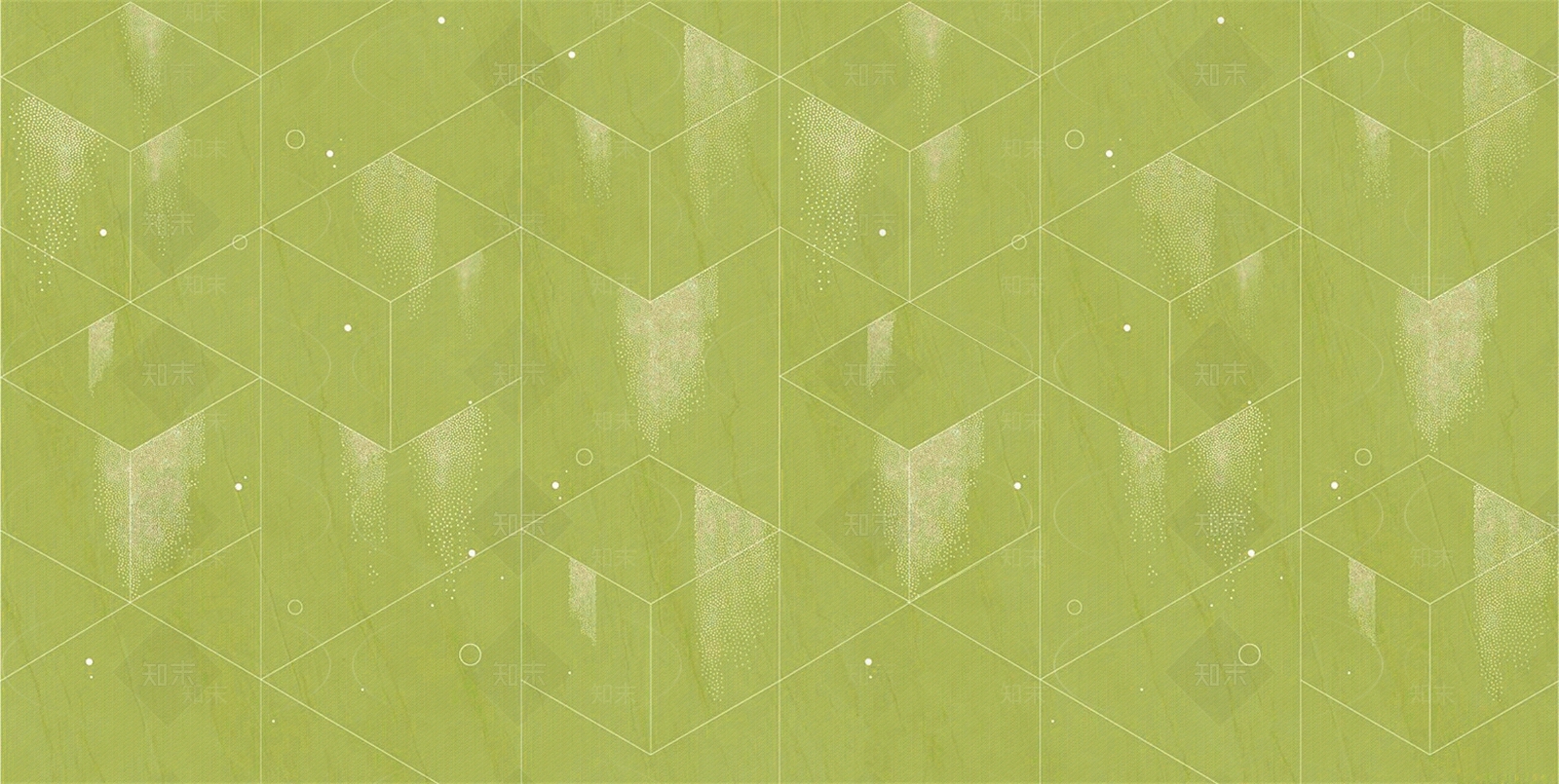 果绿色几何立体图案菱形分隔大理石纹壁纸壁画贴图下载【ID:1157742837】