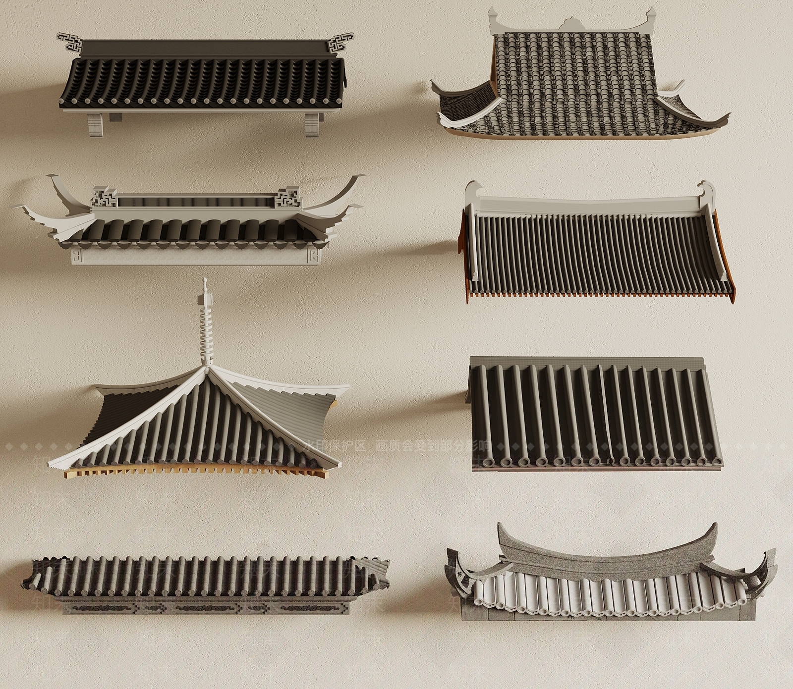 中式屋檐3D模型下载【ID:1157750576】