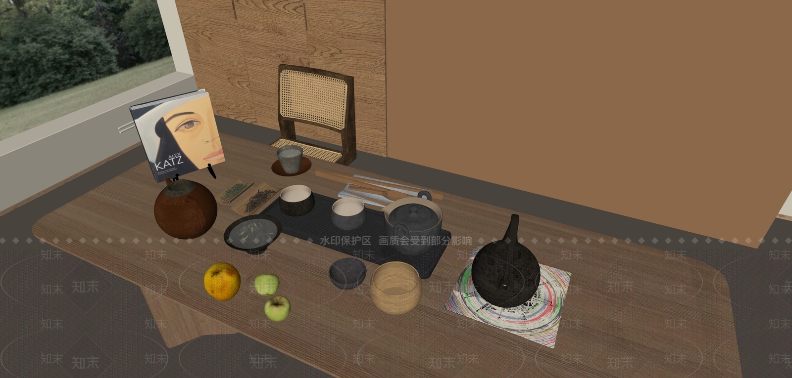 新中式茶具SU模型下载【ID:1157751372】