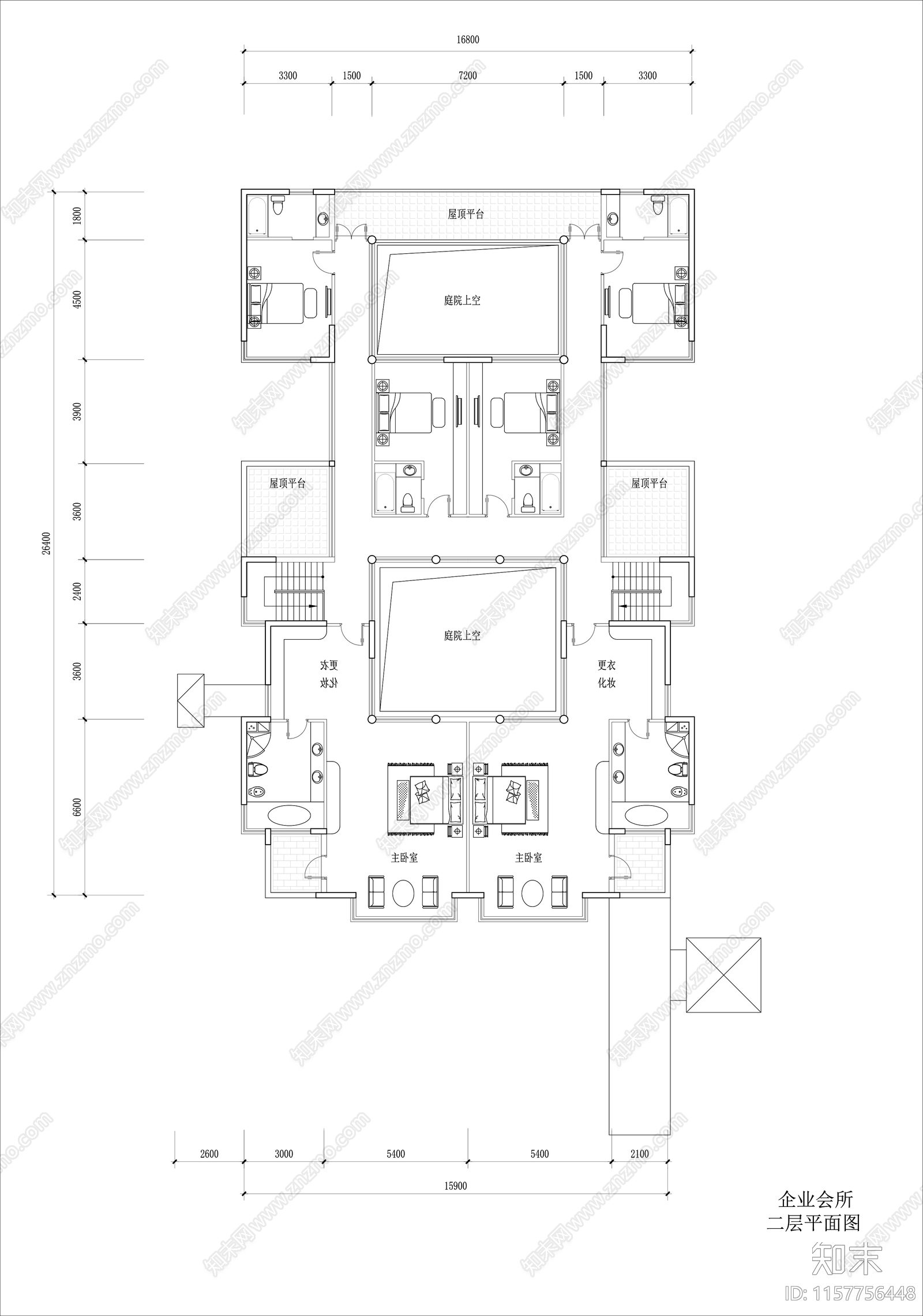 企业会所平面图cad施工图下载【ID:1157756448】