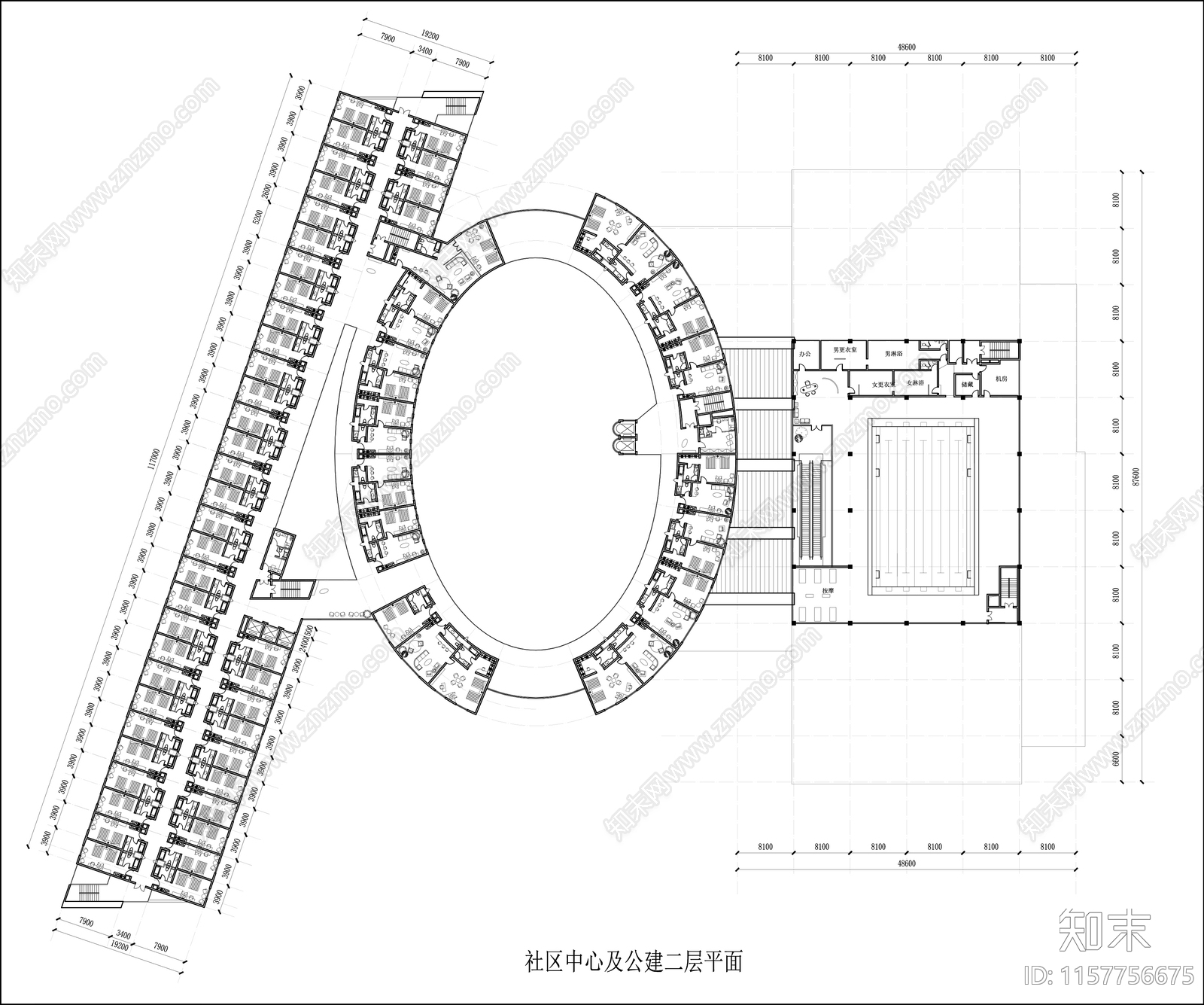 酒店方案图纸cad施工图下载【ID:1157756675】