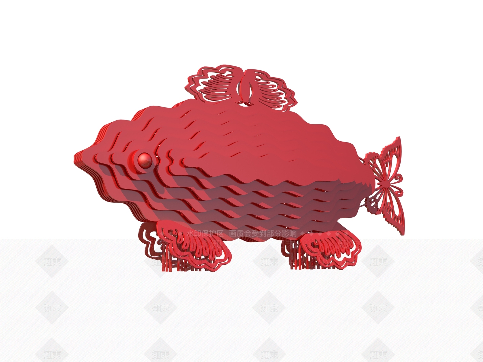 新中式鱼雕塑3D模型下载【ID:1157757906】