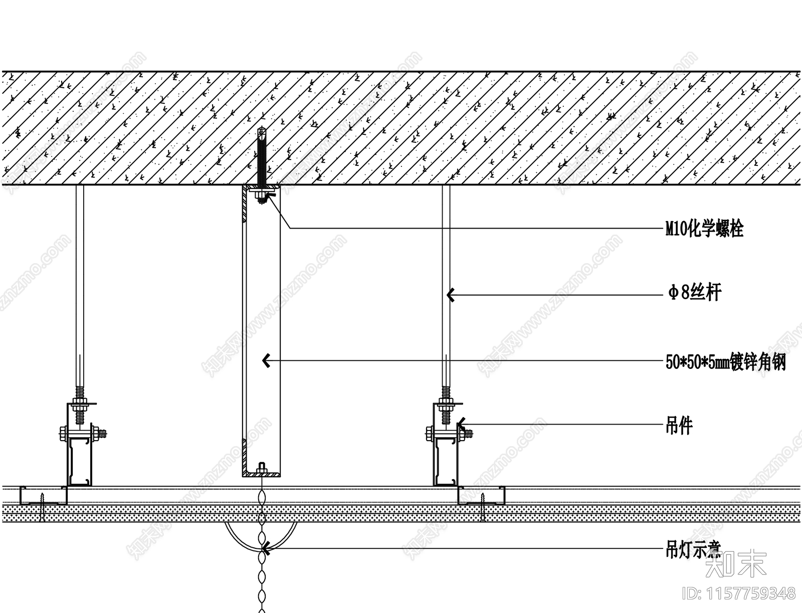 吊装灯具节点施工图下载【ID:1157759348】