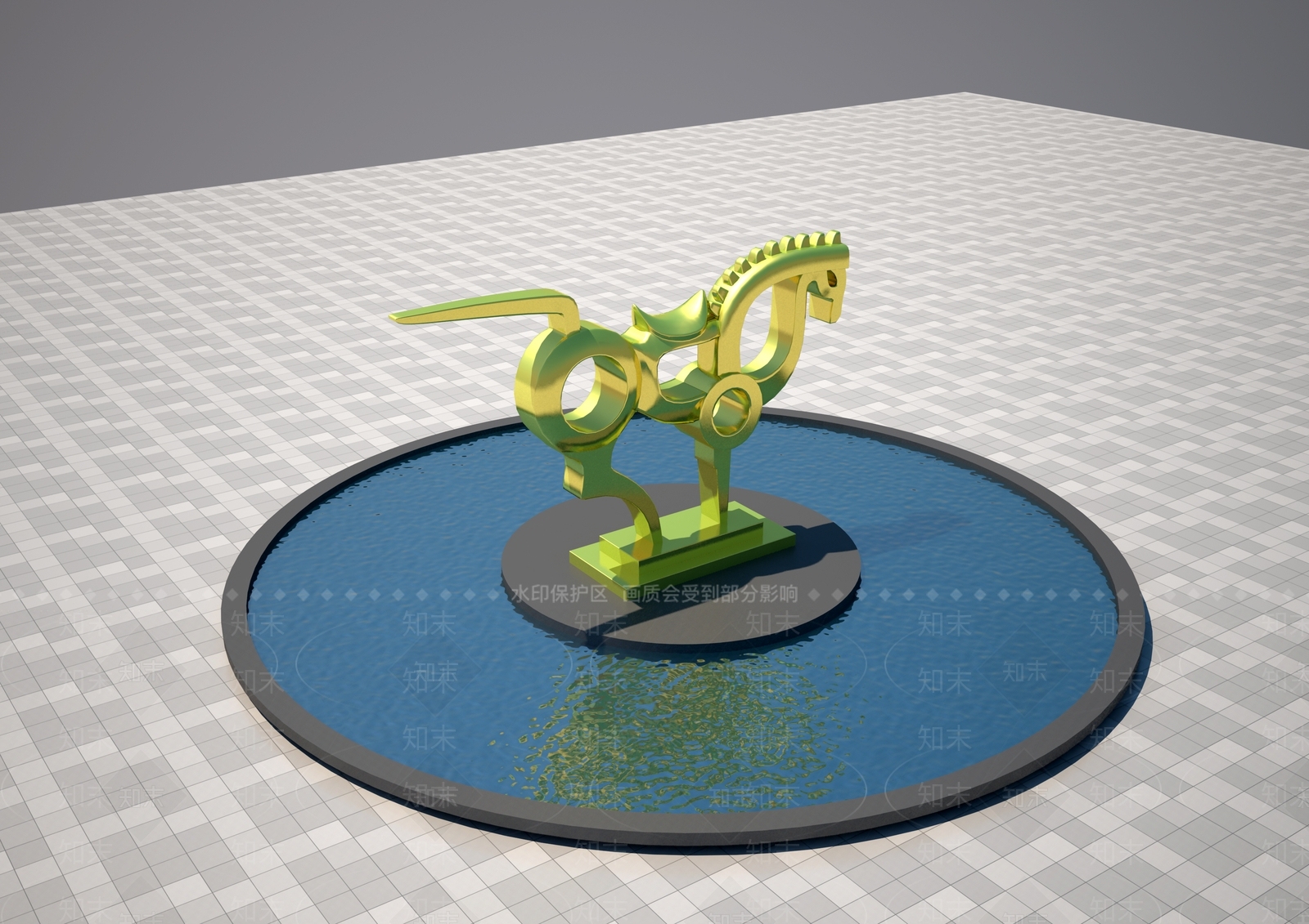 现代金马雕塑3D模型下载【ID:1157761242】