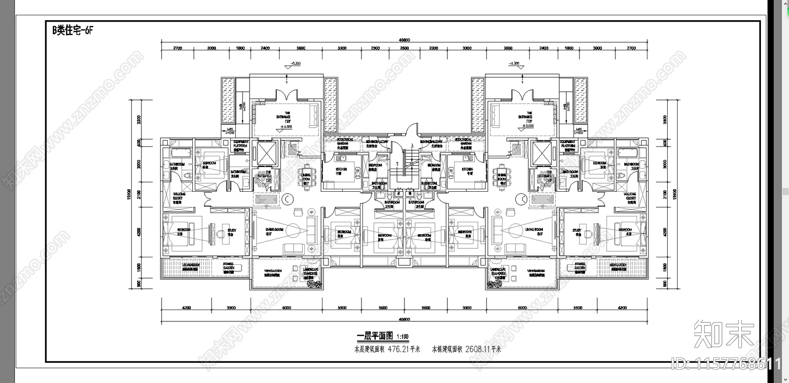 多层大平层T2cad施工图下载【ID:1157768611】