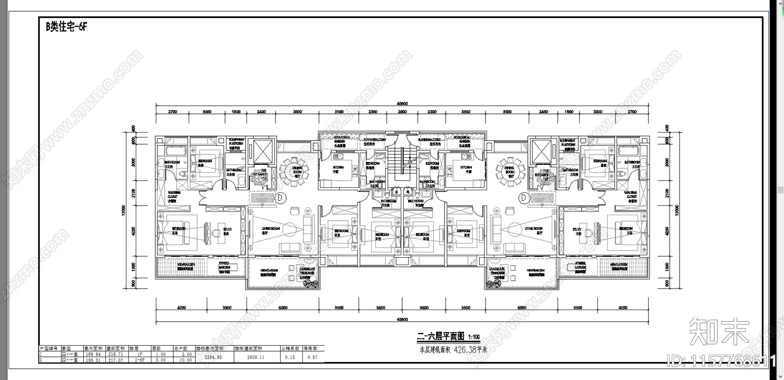 多层大平层T2cad施工图下载【ID:1157768611】