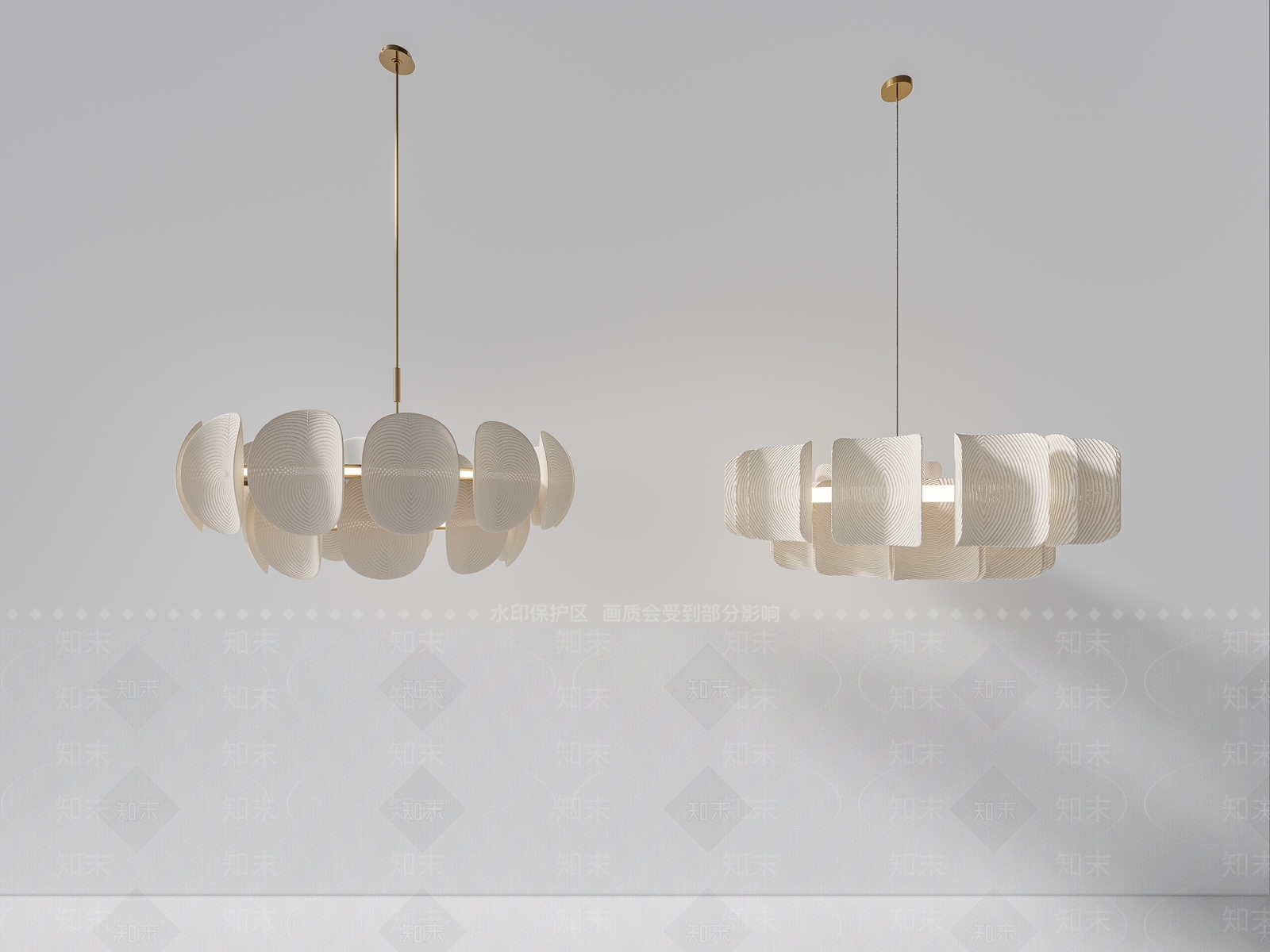 现代奶油风吊灯3D模型下载【ID:1157768969】