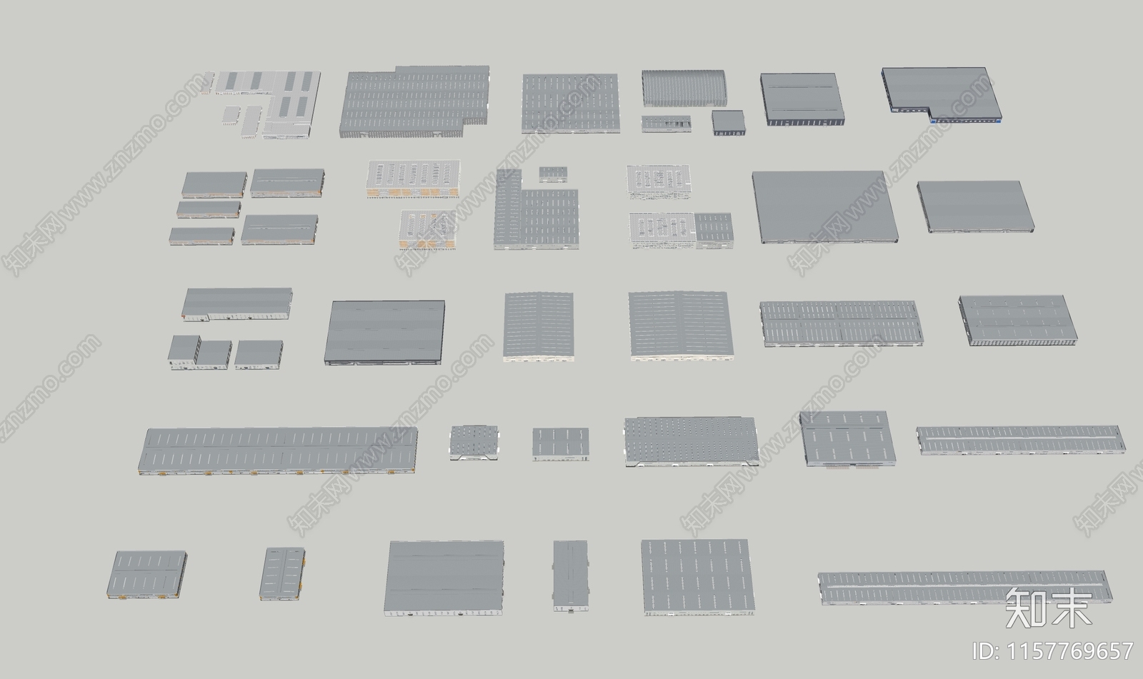 现代厂房合集SU模型下载【ID:1157769657】