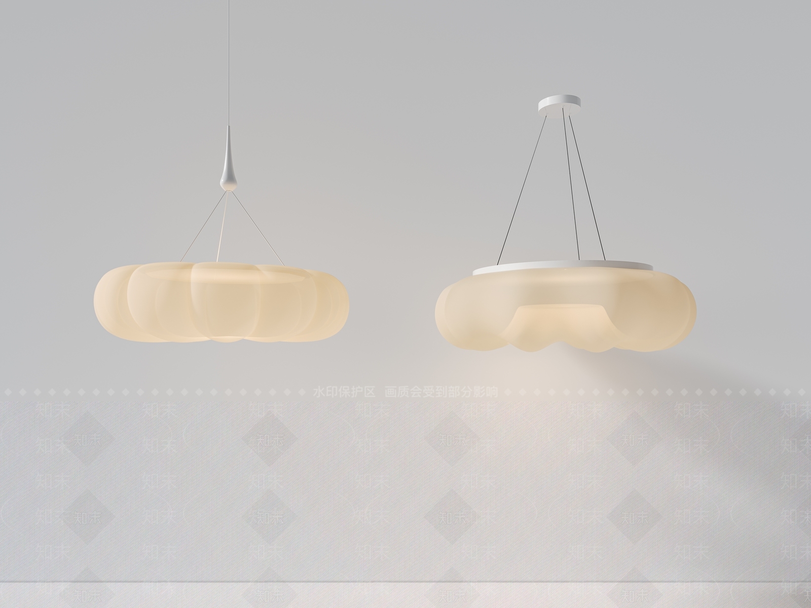 现代奶油风吊灯3D模型下载【ID:1157770575】