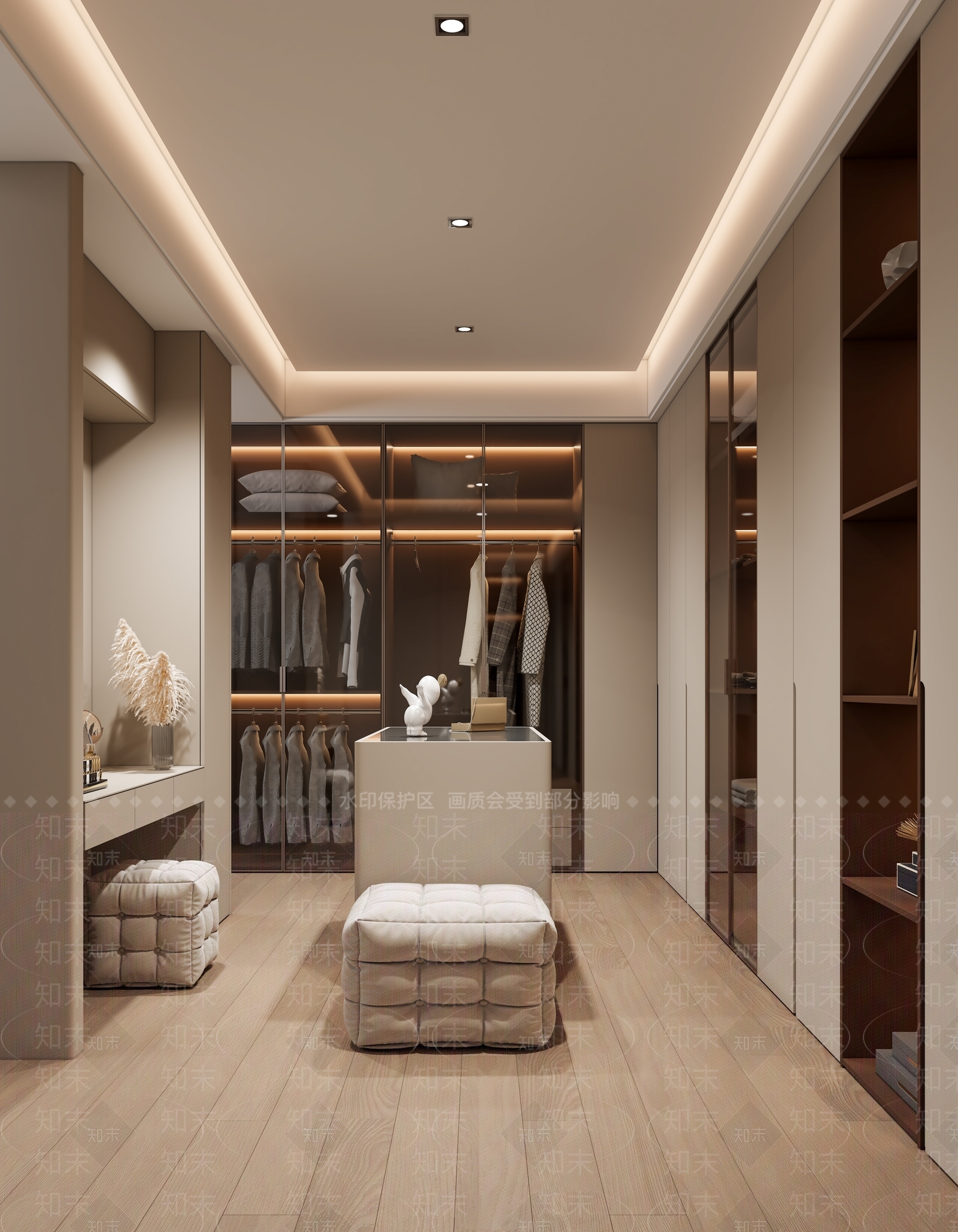 现代衣帽间3D模型下载【ID:1157775126】