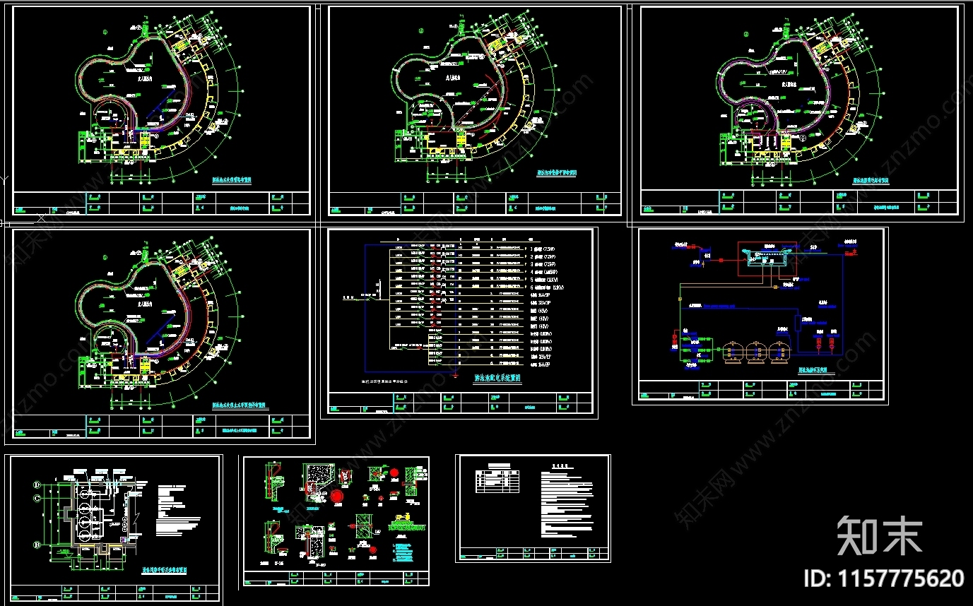18款游泳池游泳馆图纸施工图下载【ID:1157775620】