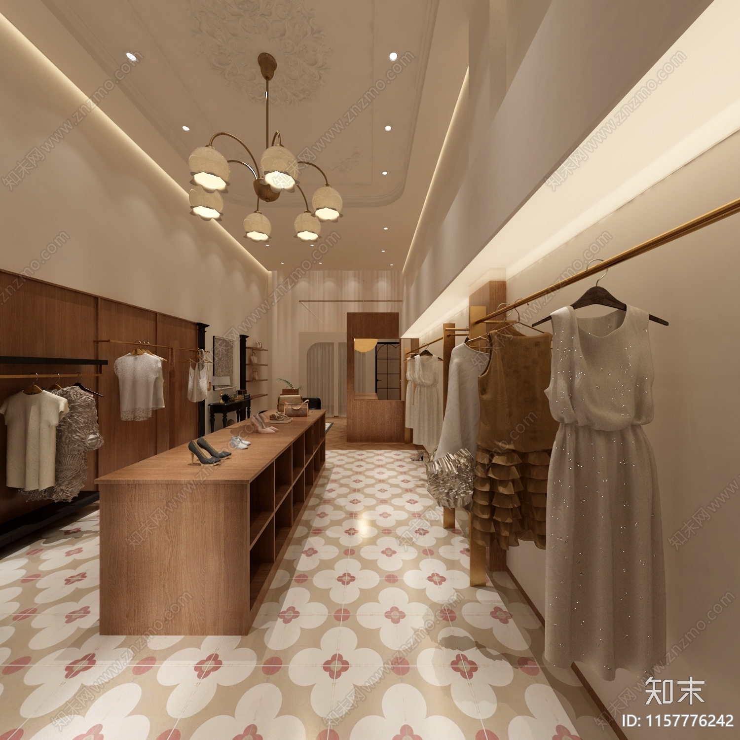 现代中古风女装店3D模型下载【ID:1157776242】