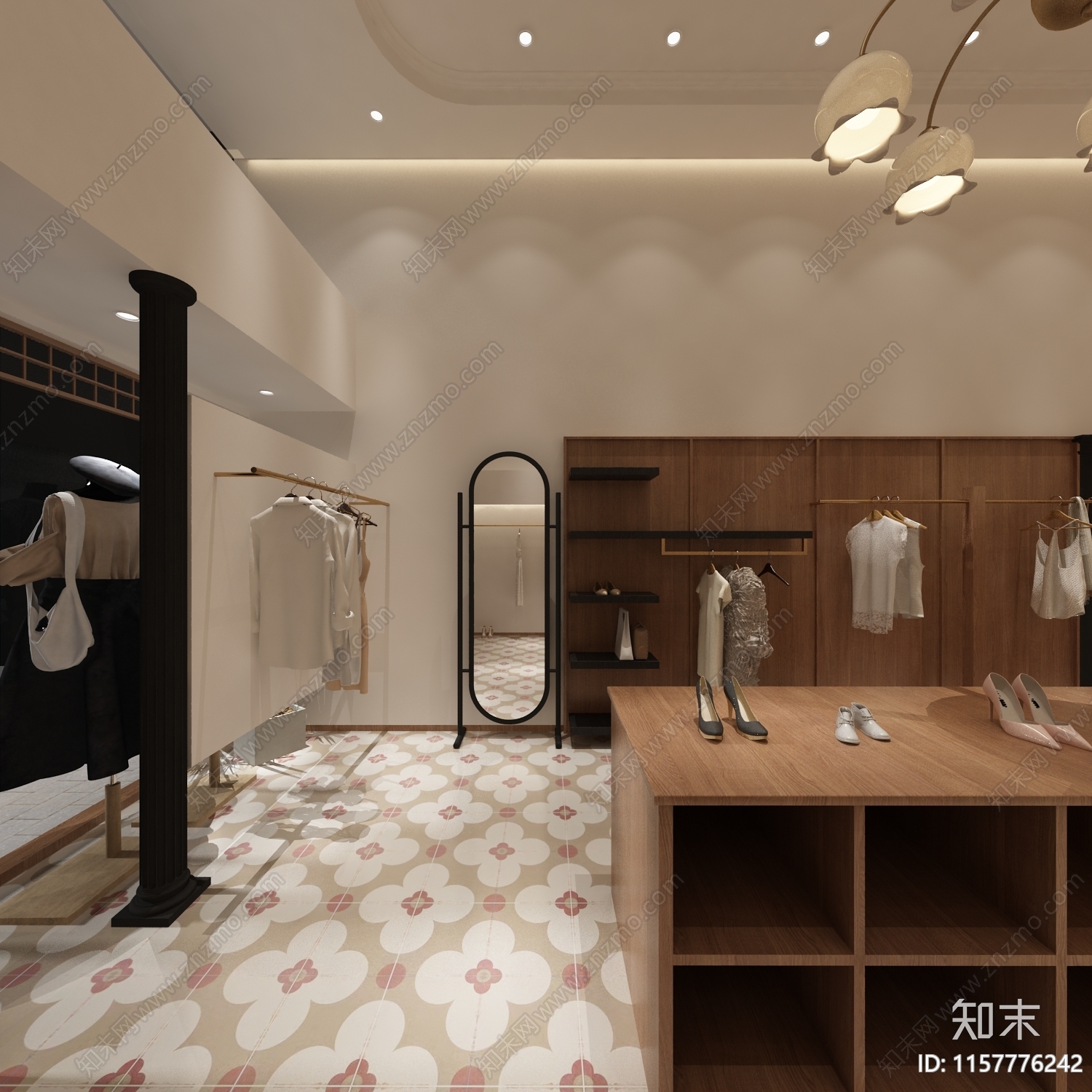 现代中古风女装店3D模型下载【ID:1157776242】